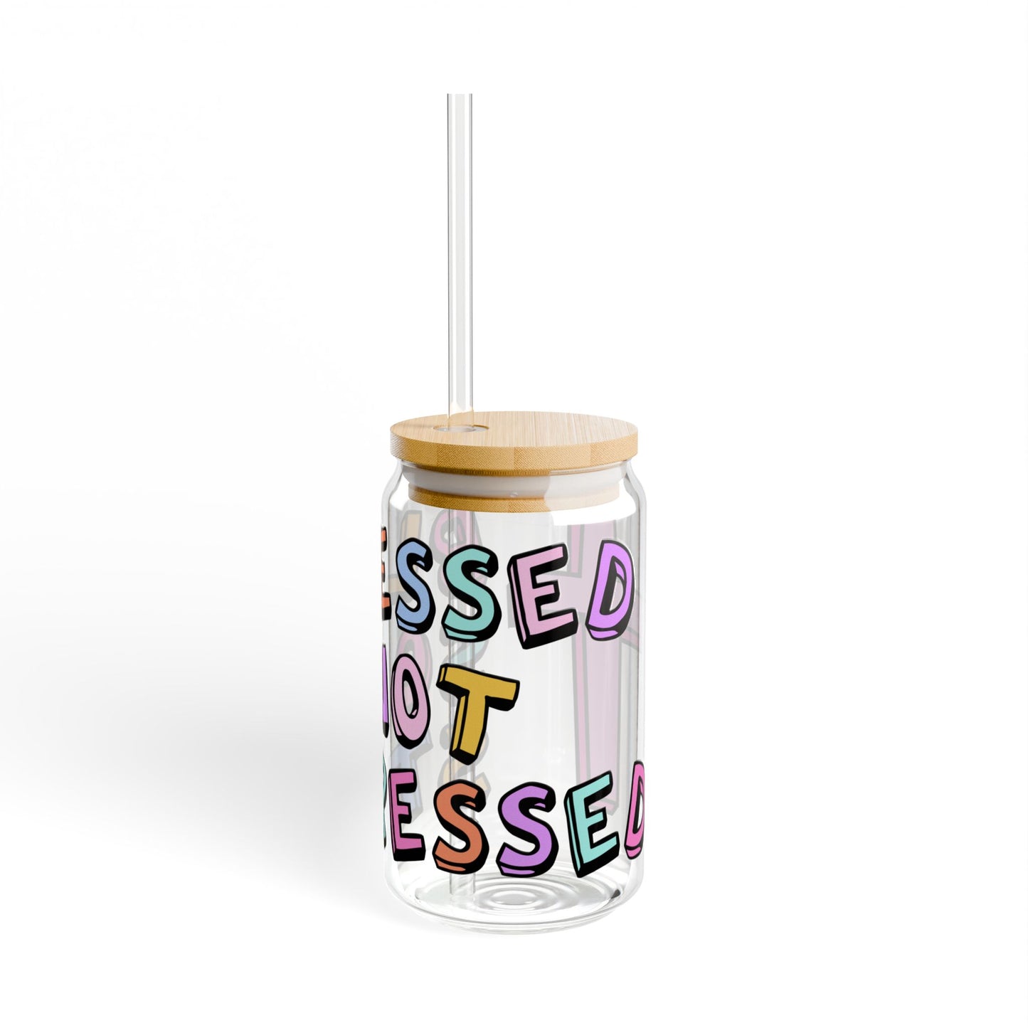 Blessed So Not Stressed Sipper Glass, 16oz