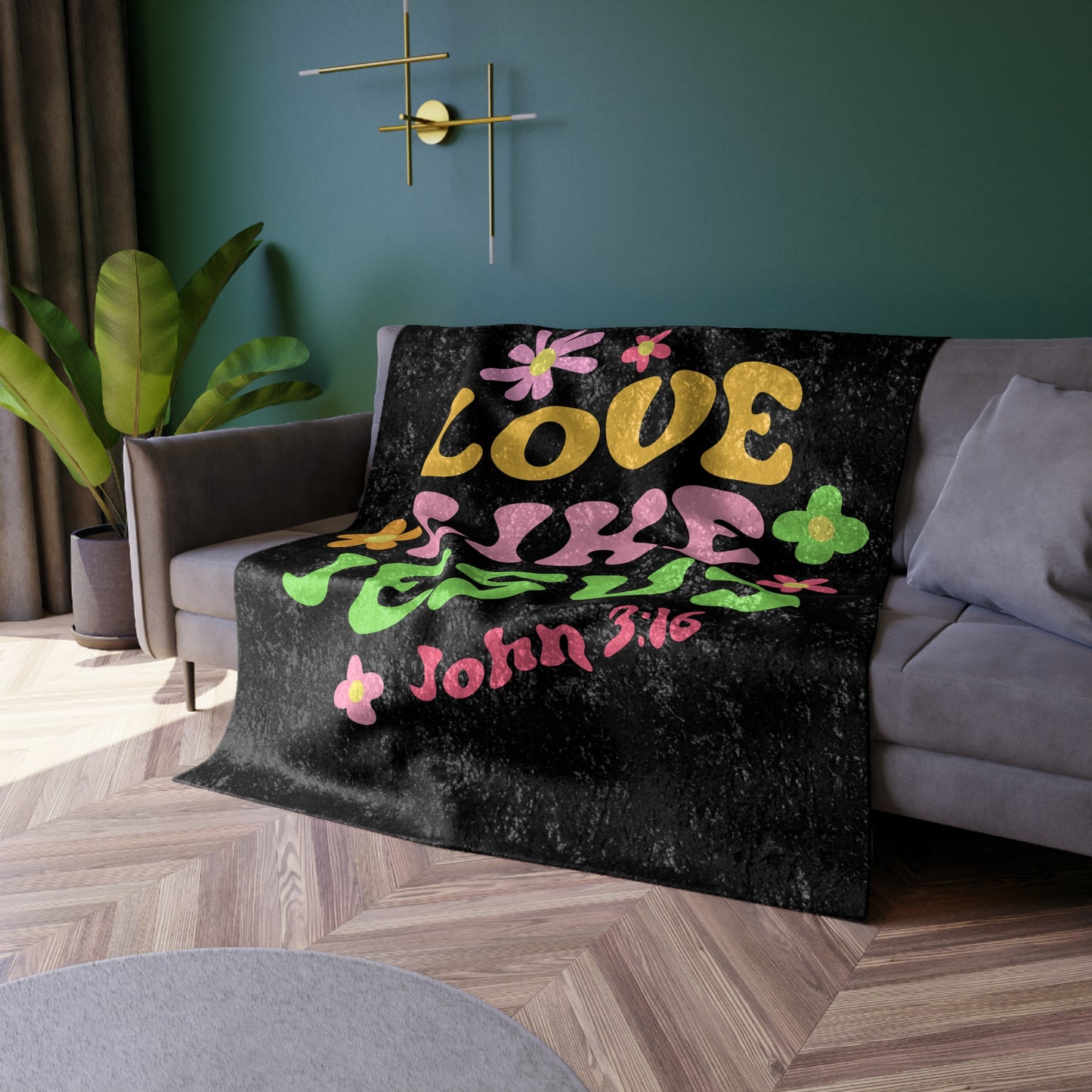 Love Like Jesus Crushed Velvet Blanket