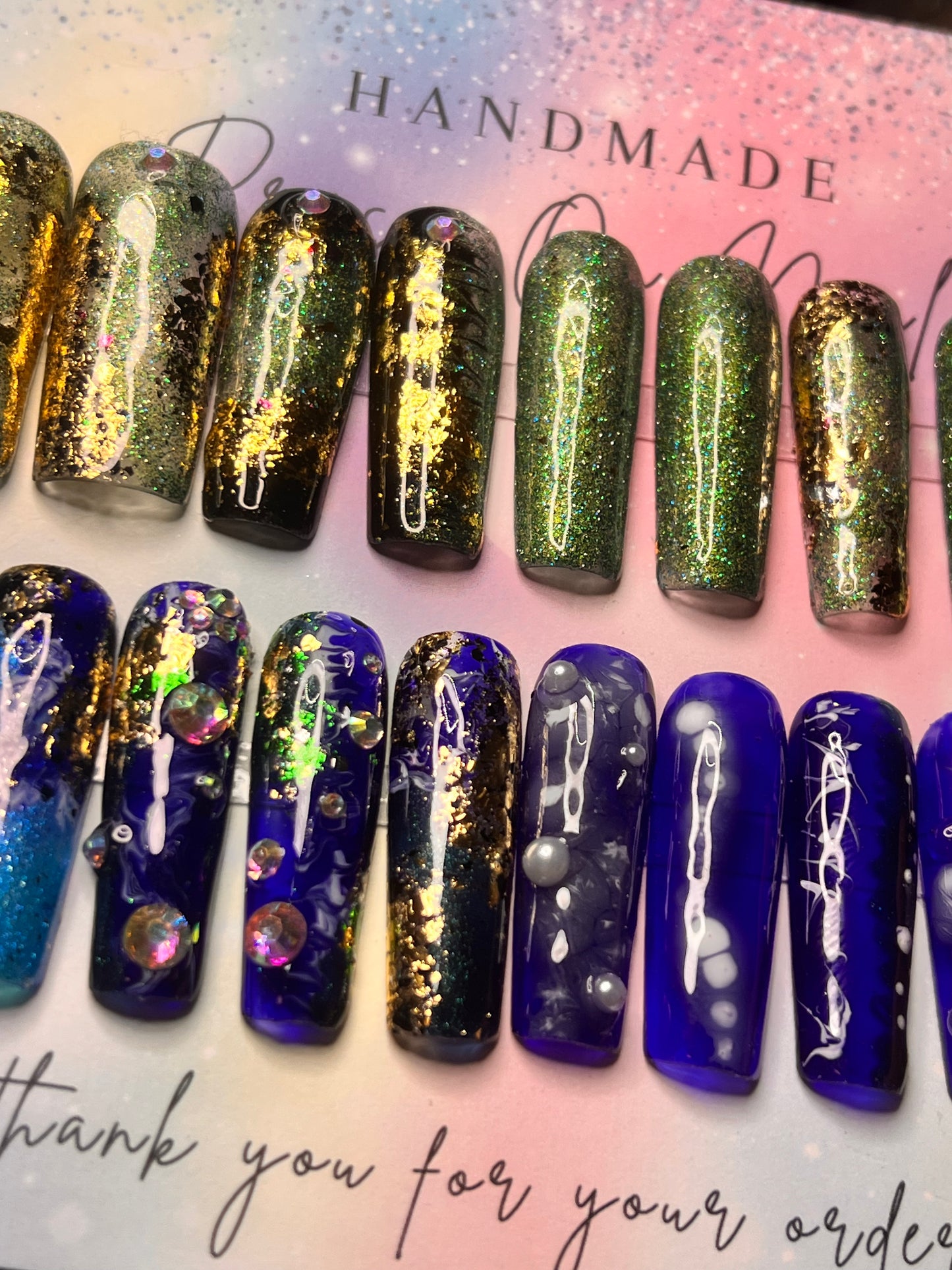 Green/Blue Abstract Long Square