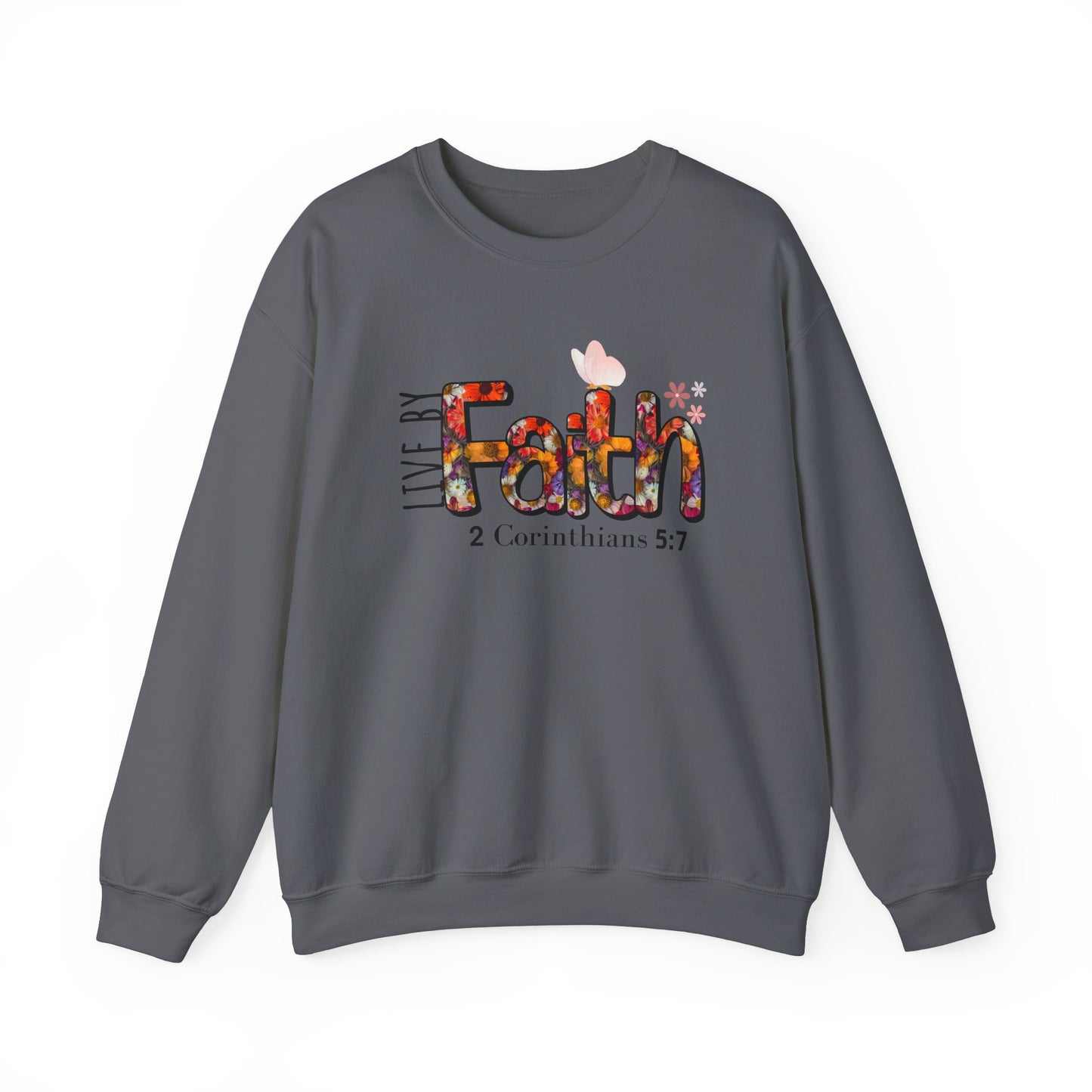 Live By Faith Unisex Heavy Blend™ Crewneck Sweatshirt