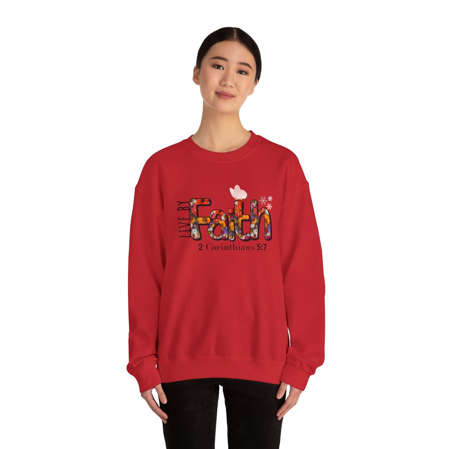 Live By Faith Unisex Heavy Blend™ Crewneck Sweatshirt