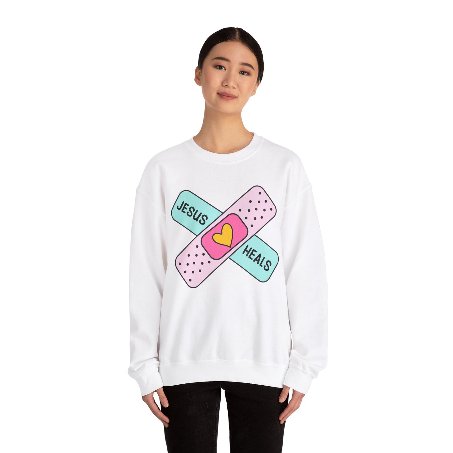 Jesus Heals Unisex Heavy Blend™ Crewneck Sweatshirt