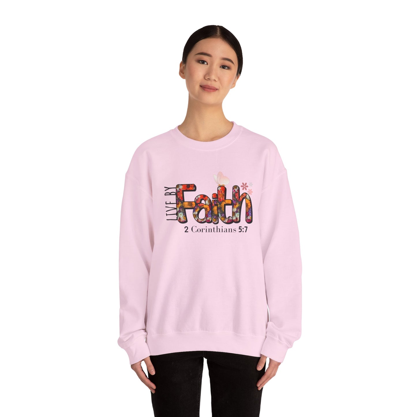 Live By Faith Unisex Heavy Blend™ Crewneck Sweatshirt