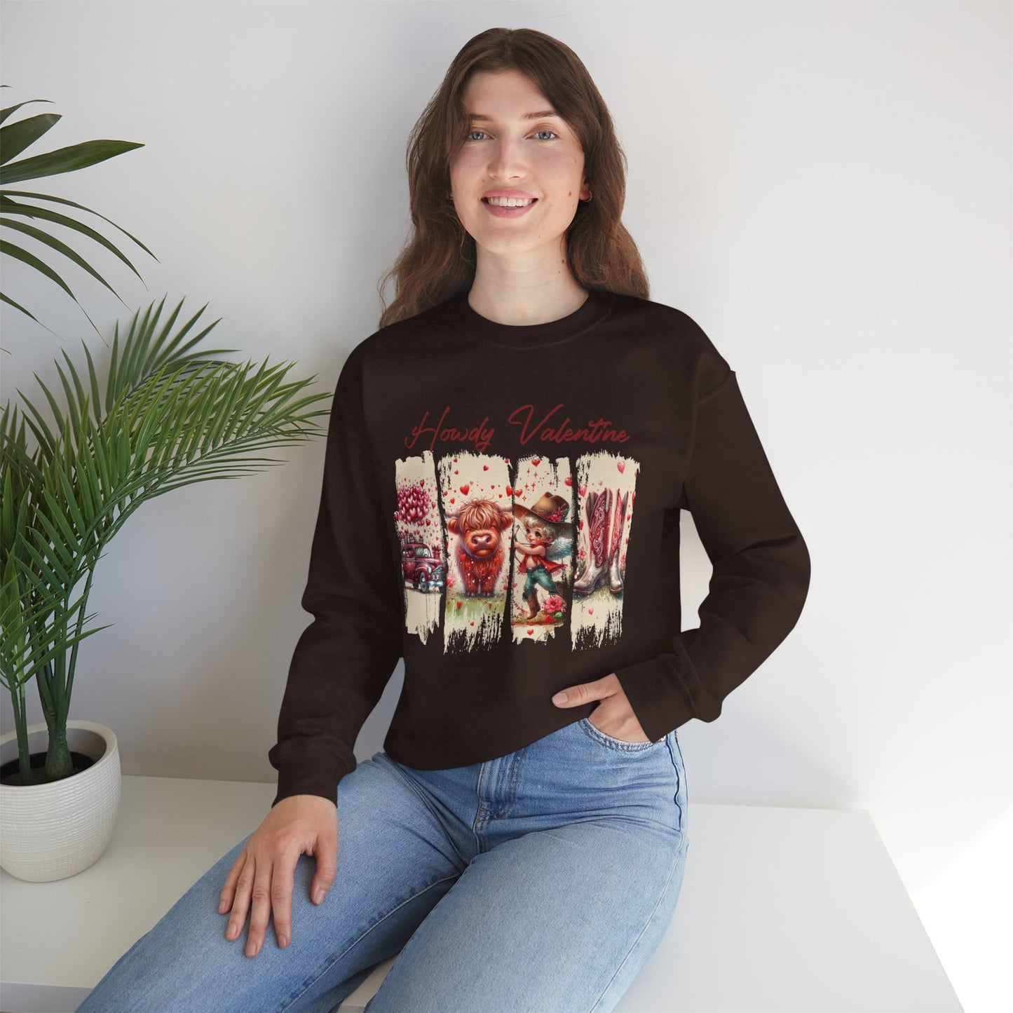 HOWDY Valentine Unisex Heavy Blend™ Crewneck Sweatshirt