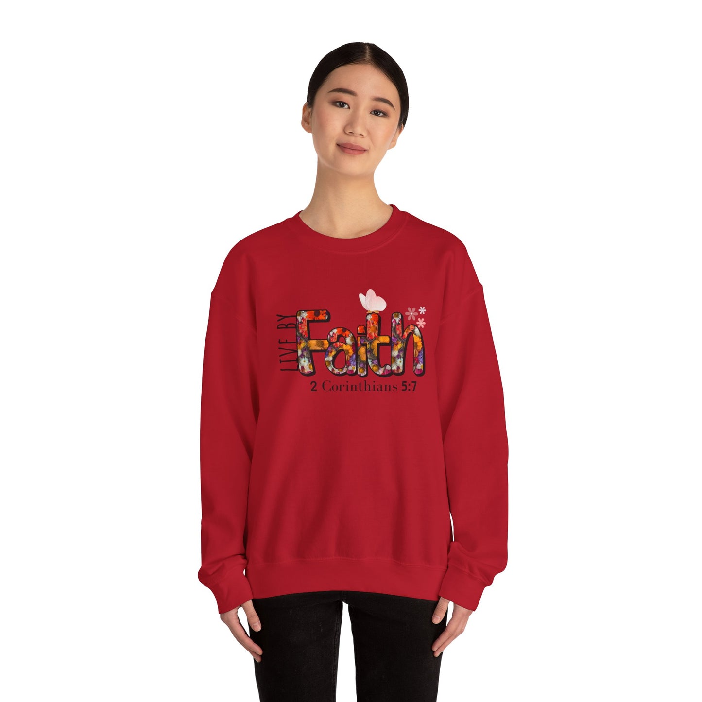 Live By Faith Unisex Heavy Blend™ Crewneck Sweatshirt
