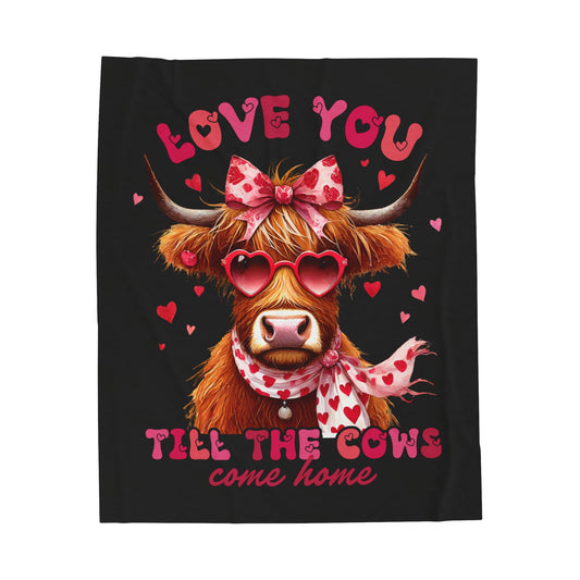 Love You Velveteen Plush Blanket