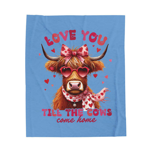 Love You Velveteen Plush Blanket