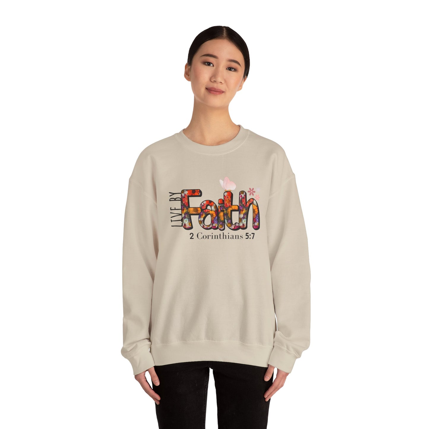 Live By Faith Unisex Heavy Blend™ Crewneck Sweatshirt