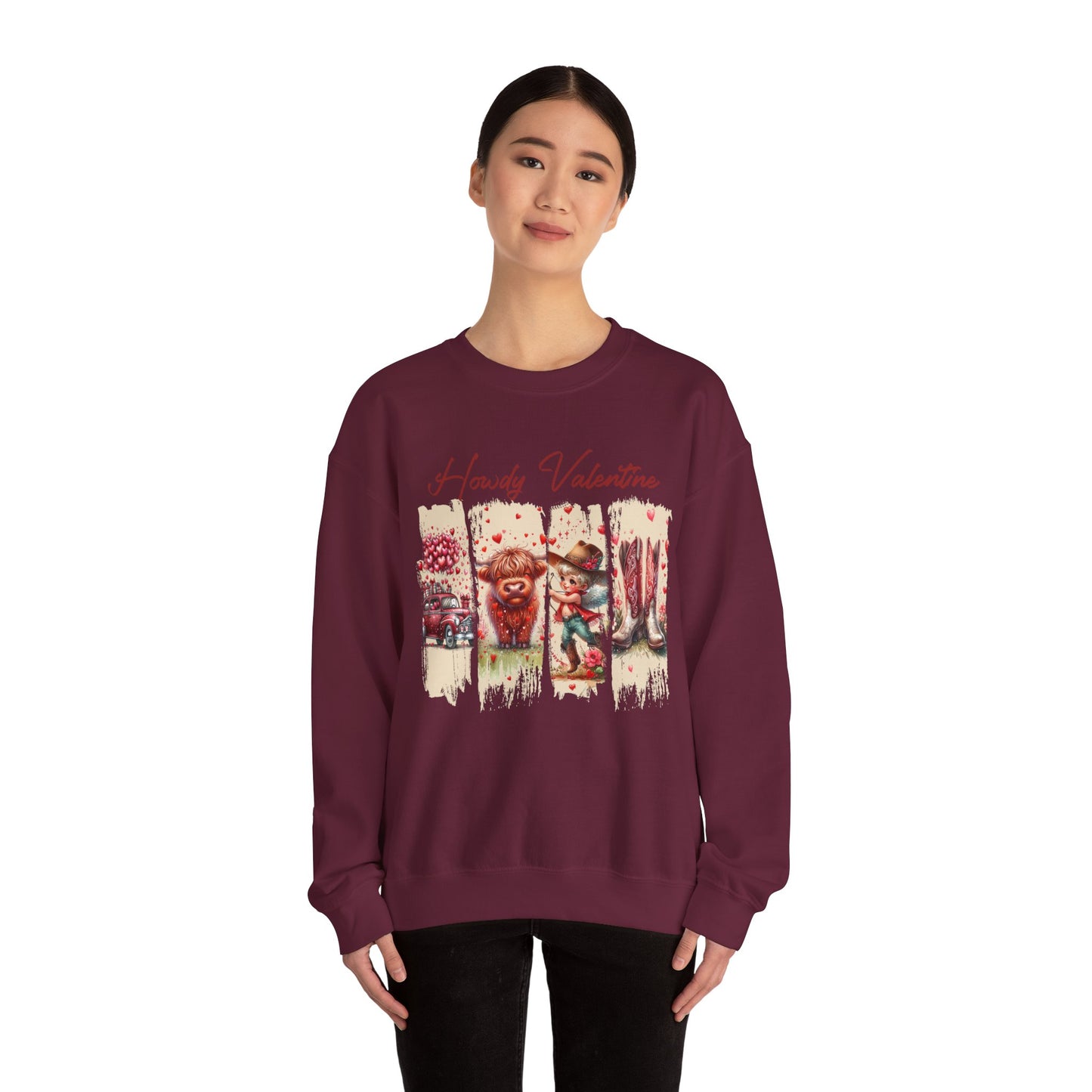 HOWDY Valentine Unisex Heavy Blend™ Crewneck Sweatshirt