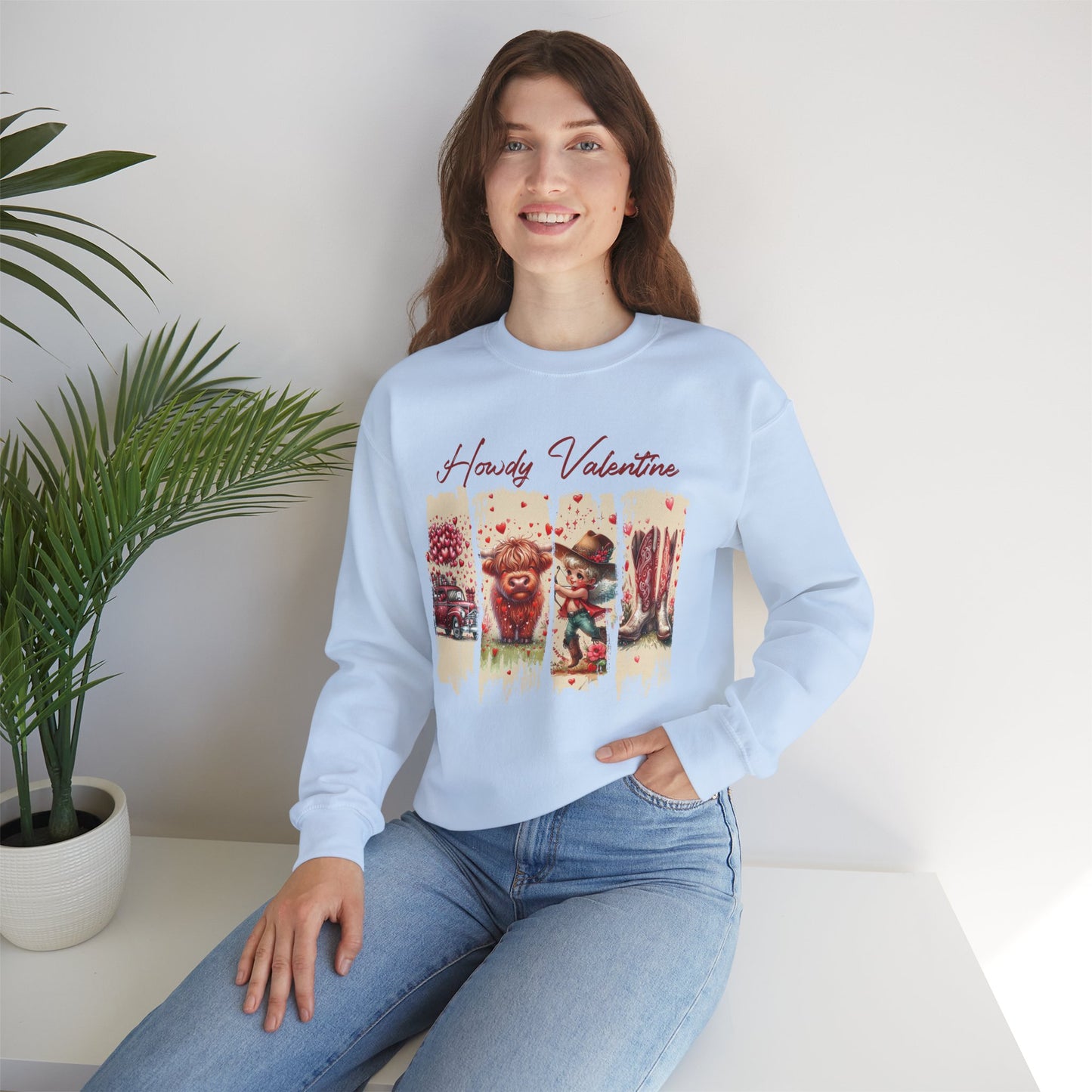 HOWDY Valentine Unisex Heavy Blend™ Crewneck Sweatshirt