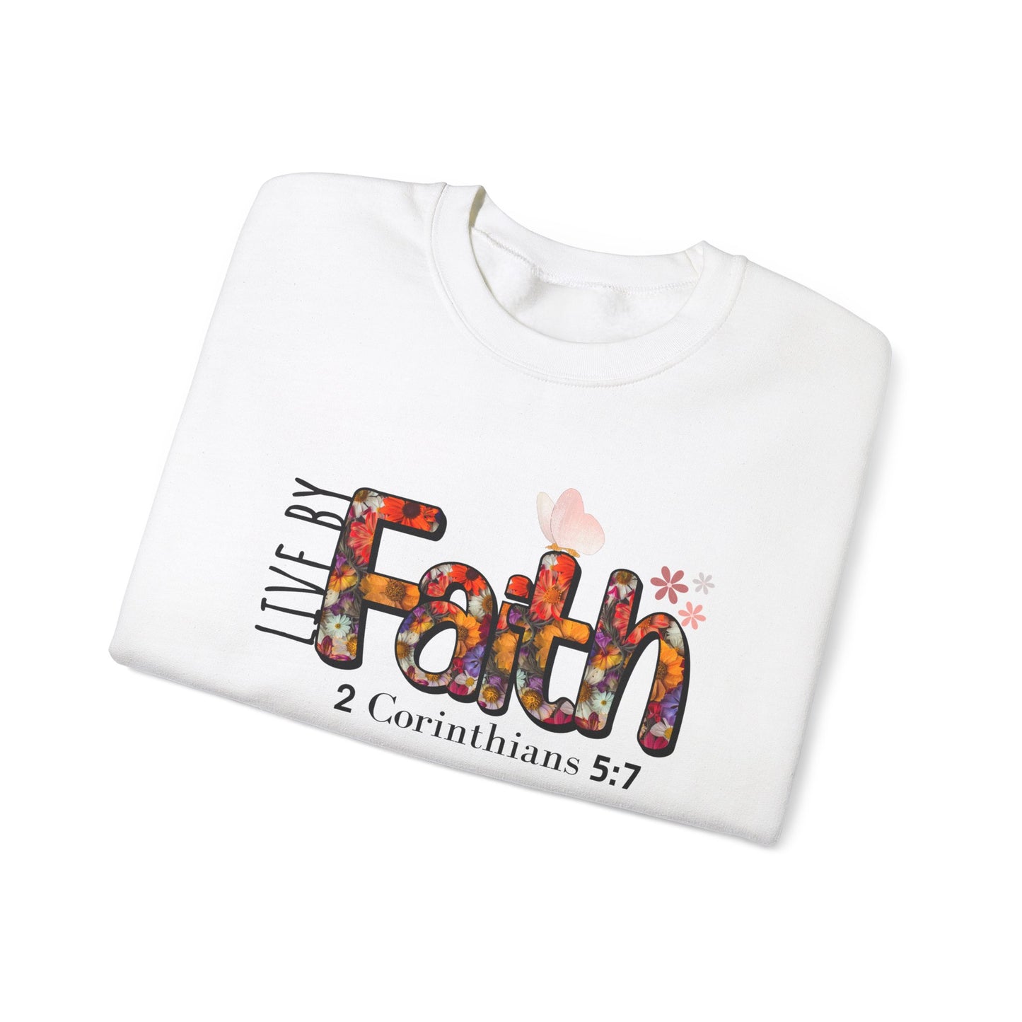 Live By Faith Unisex Heavy Blend™ Crewneck Sweatshirt