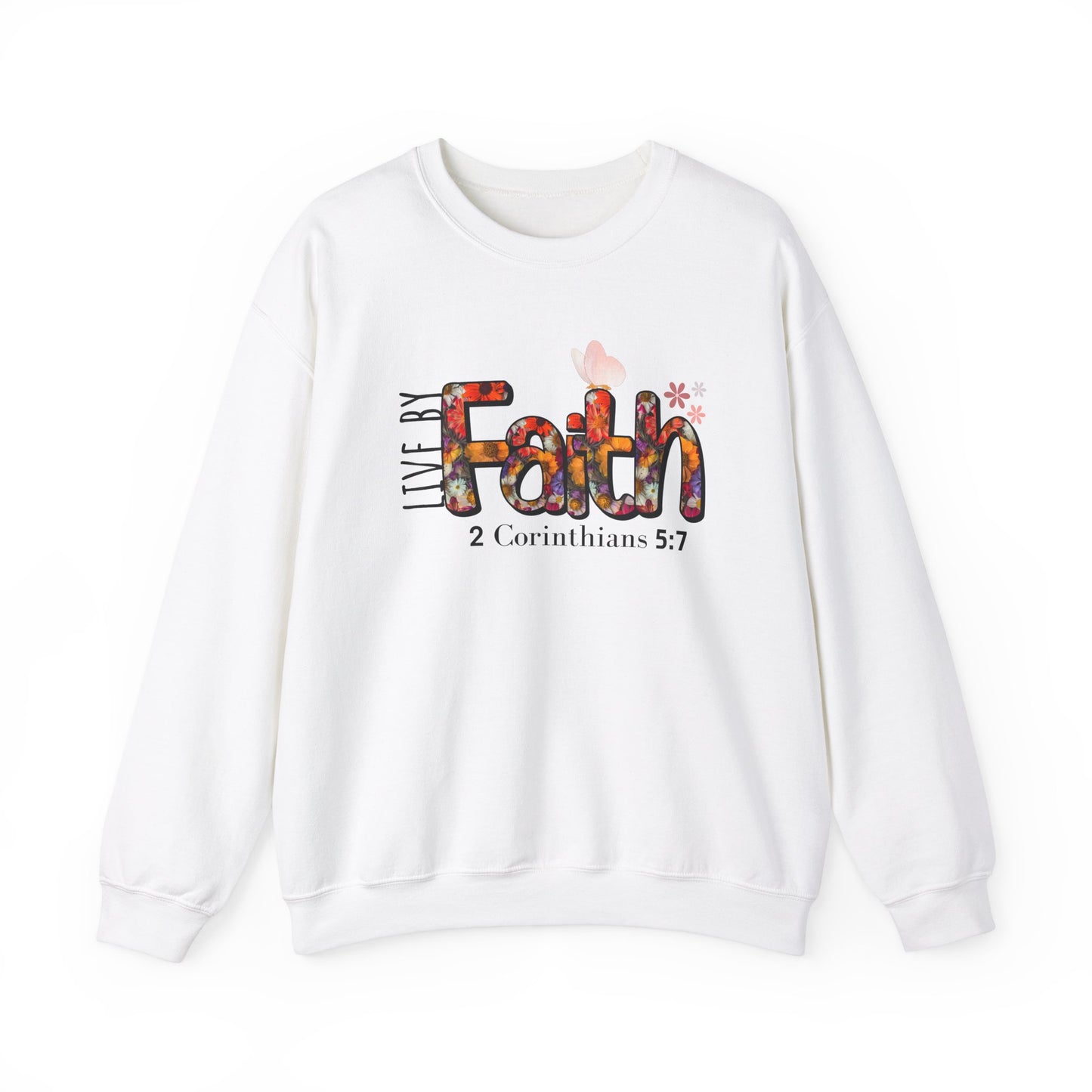 Live By Faith Unisex Heavy Blend™ Crewneck Sweatshirt
