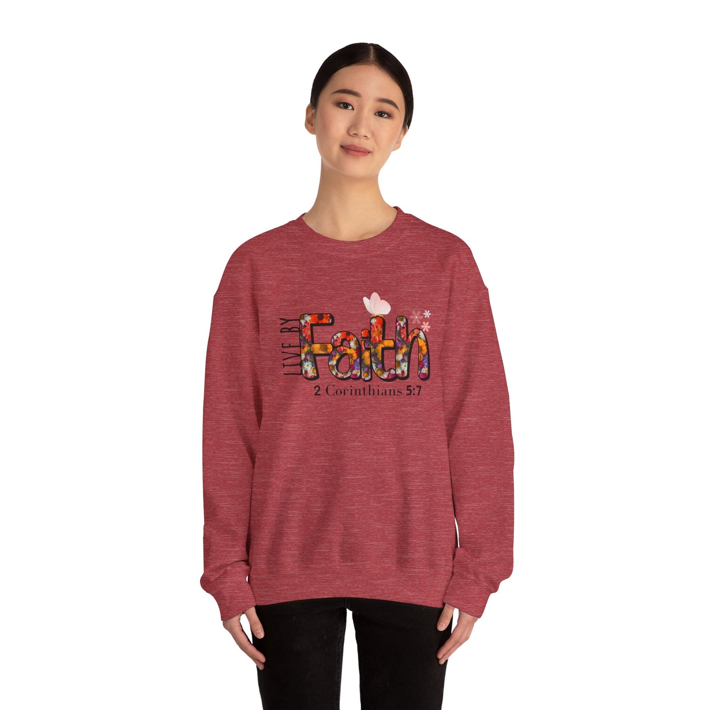 Live By Faith Unisex Heavy Blend™ Crewneck Sweatshirt