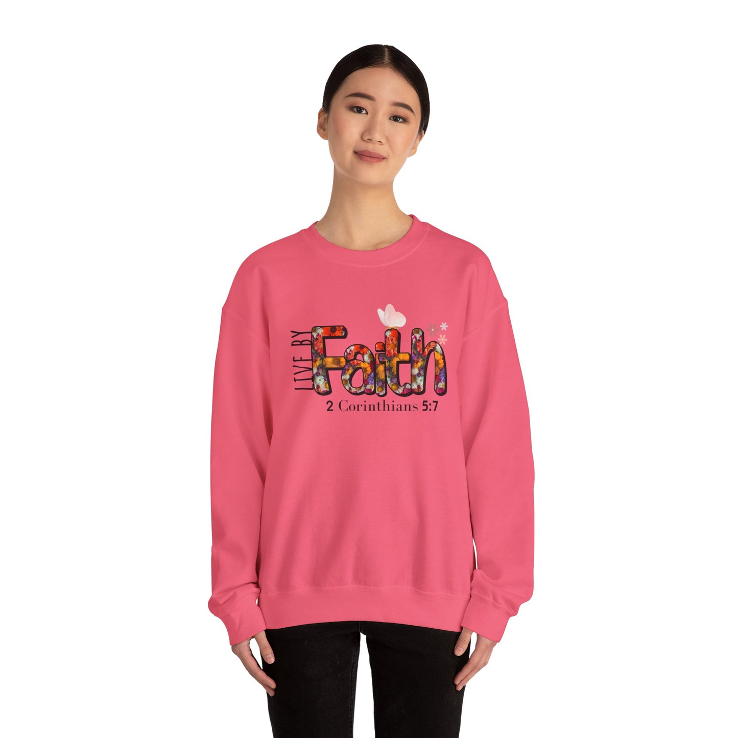 Live By Faith Unisex Heavy Blend™ Crewneck Sweatshirt
