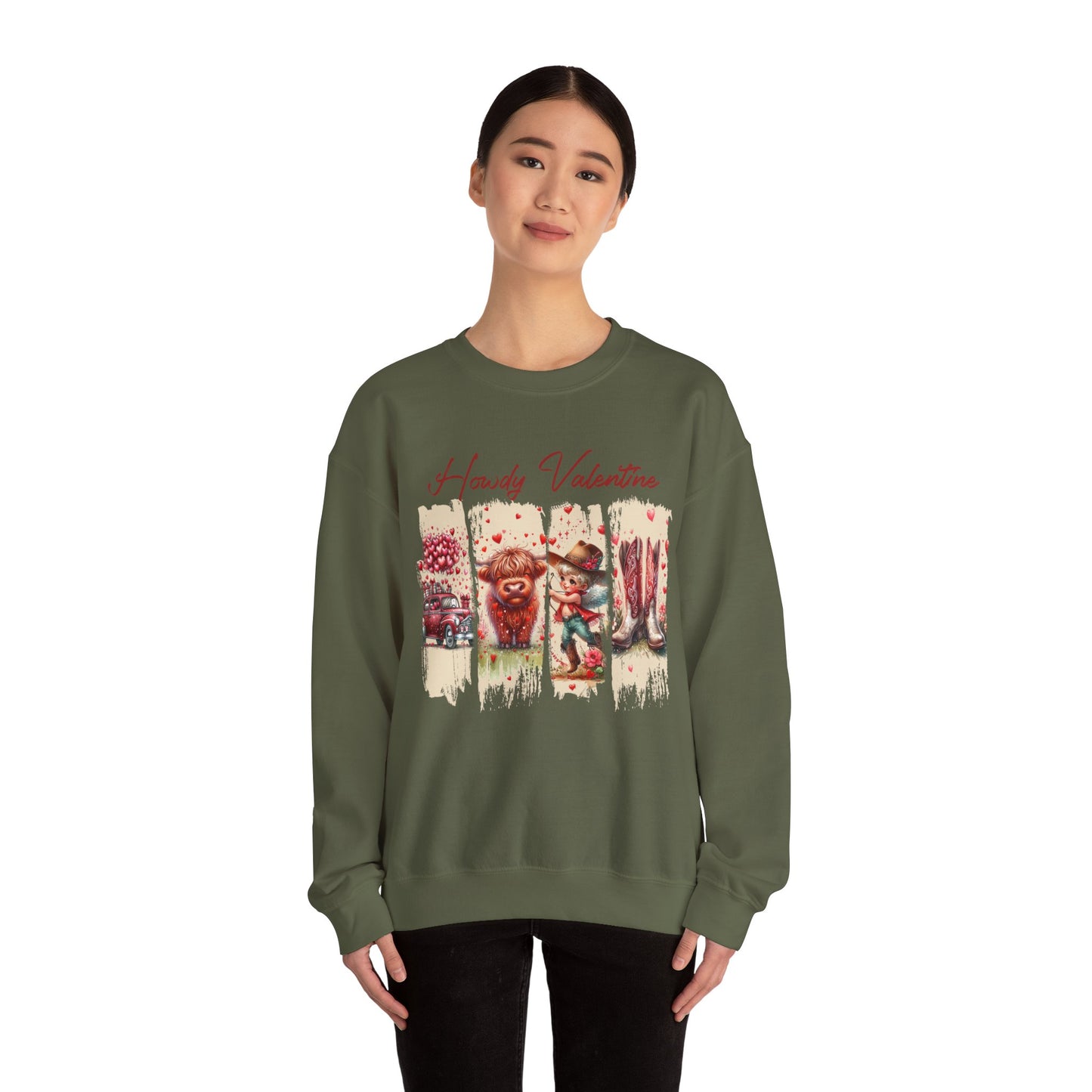 HOWDY Valentine Unisex Heavy Blend™ Crewneck Sweatshirt