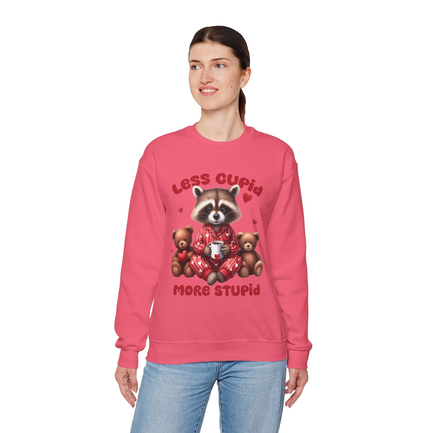 Less Cupid More Stupid Unisex Heavy Blend™ Crewneck Sweatshirt