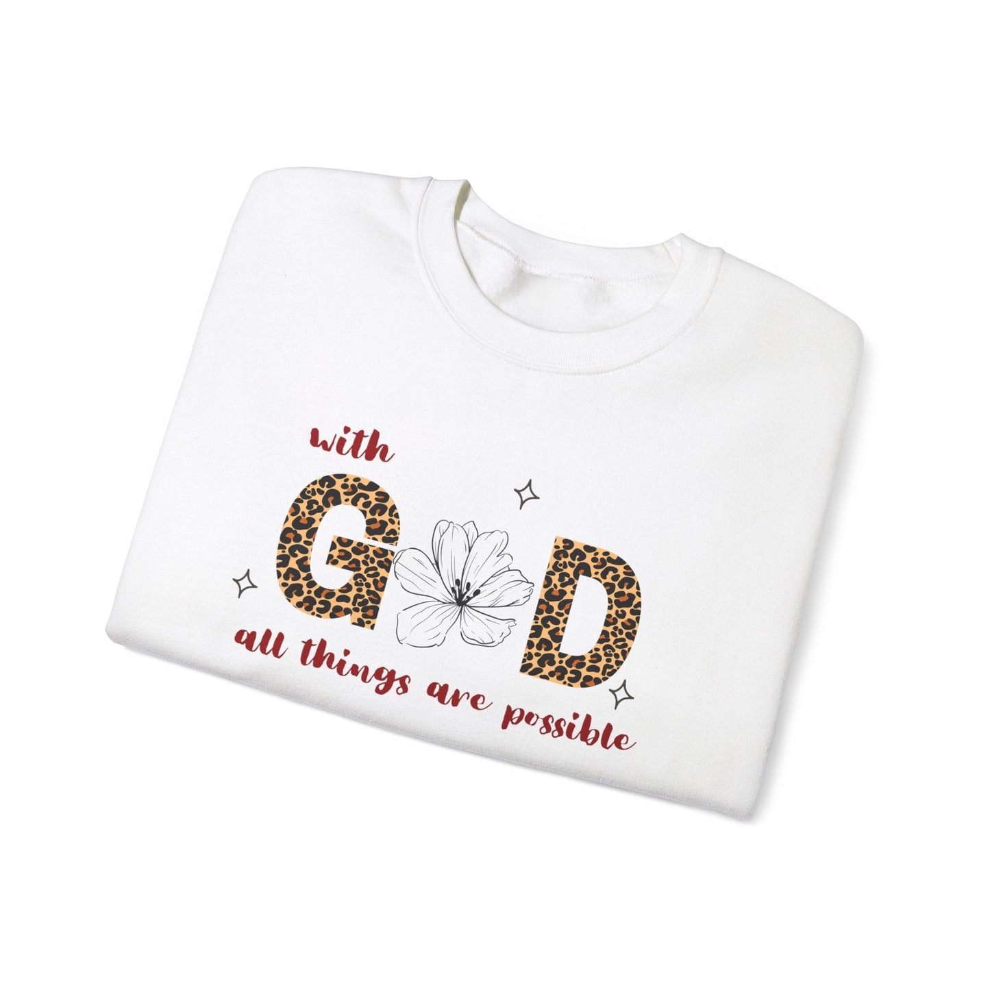 with GOD all things are possible Unisex Heavy Blend™ Crewneck Sweatshirt