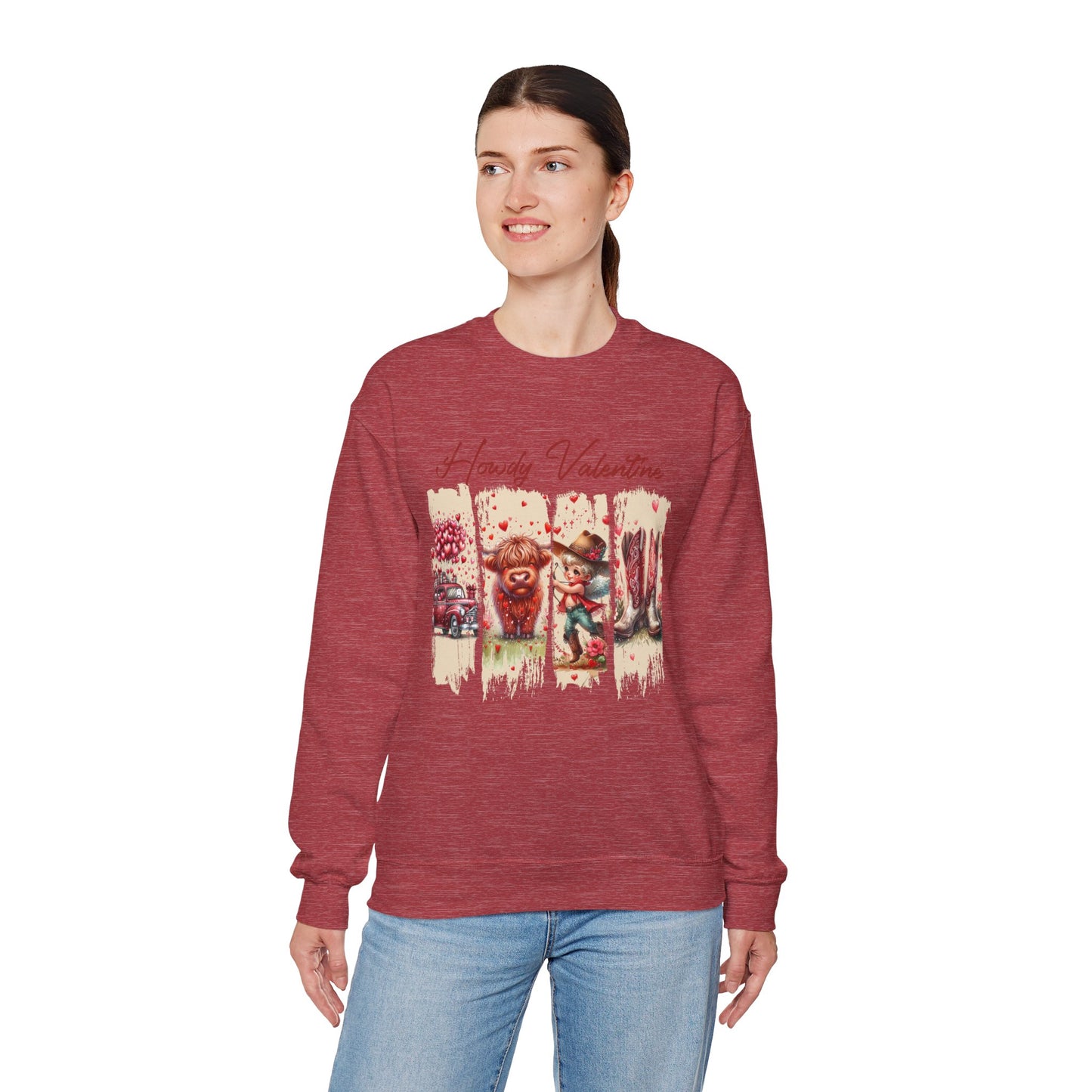 HOWDY Valentine Unisex Heavy Blend™ Crewneck Sweatshirt