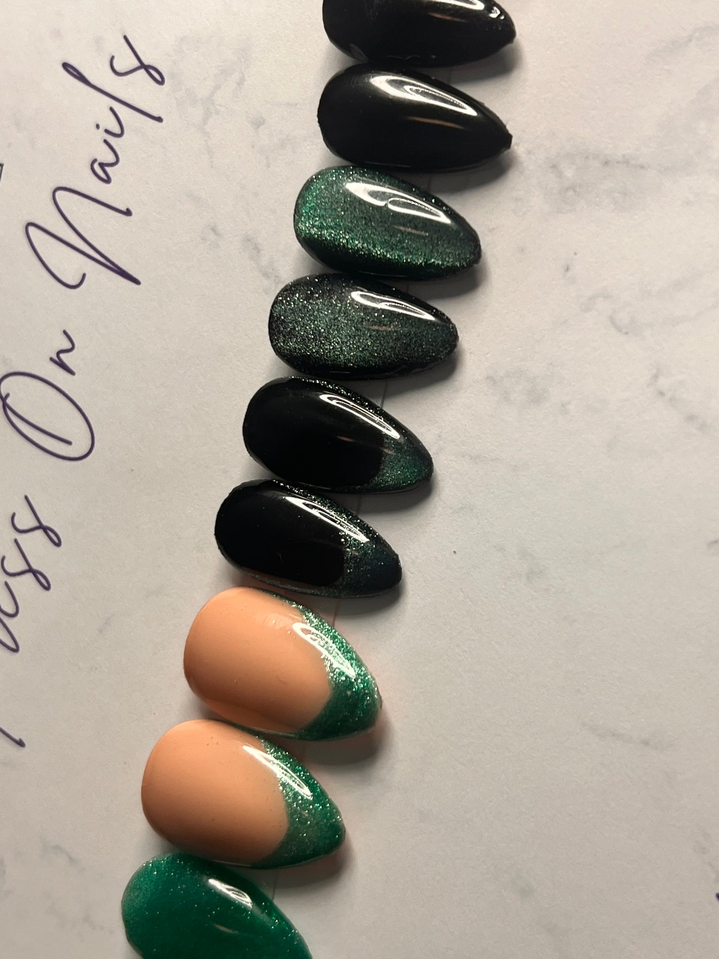Teal Tips Short Almond