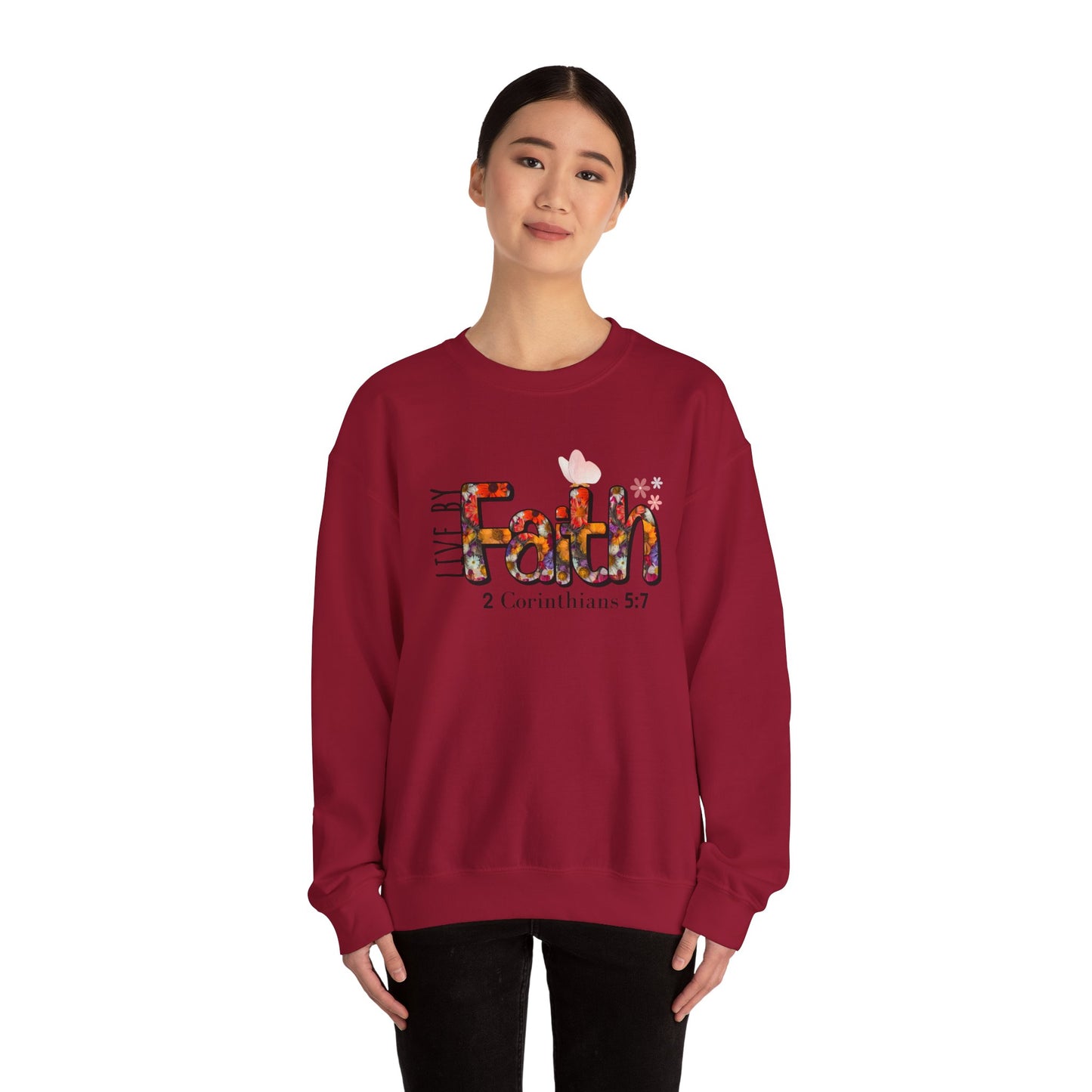 Live By Faith Unisex Heavy Blend™ Crewneck Sweatshirt
