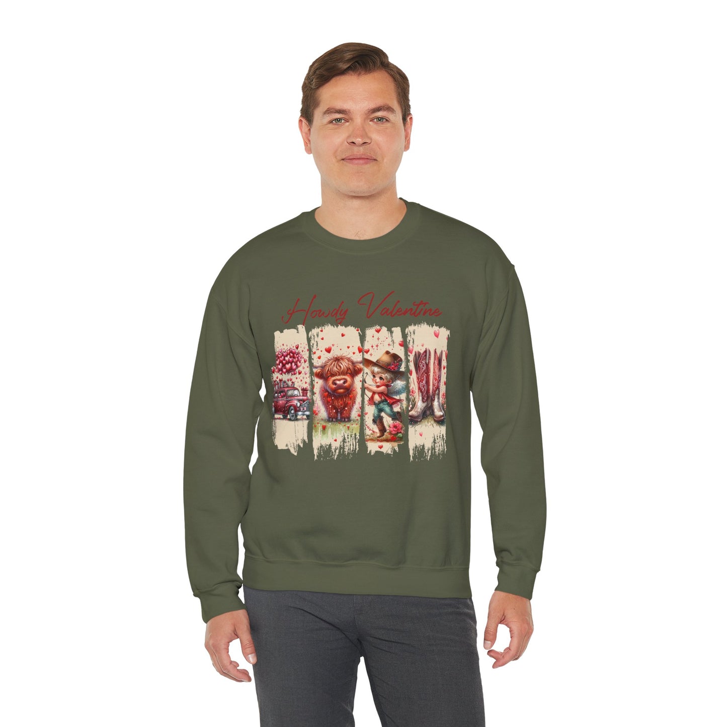 HOWDY Valentine Unisex Heavy Blend™ Crewneck Sweatshirt