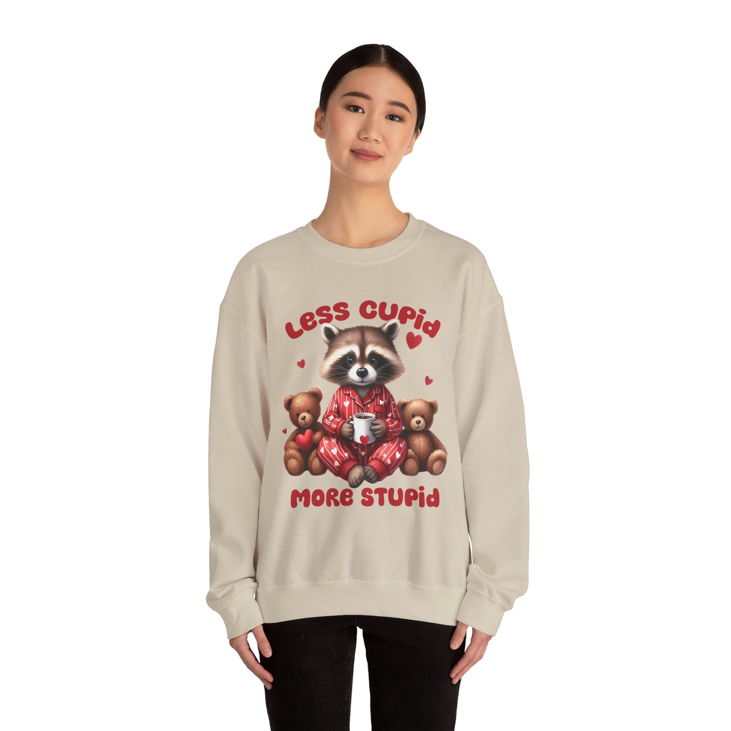 Less Cupid More Stupid Unisex Heavy Blend™ Crewneck Sweatshirt