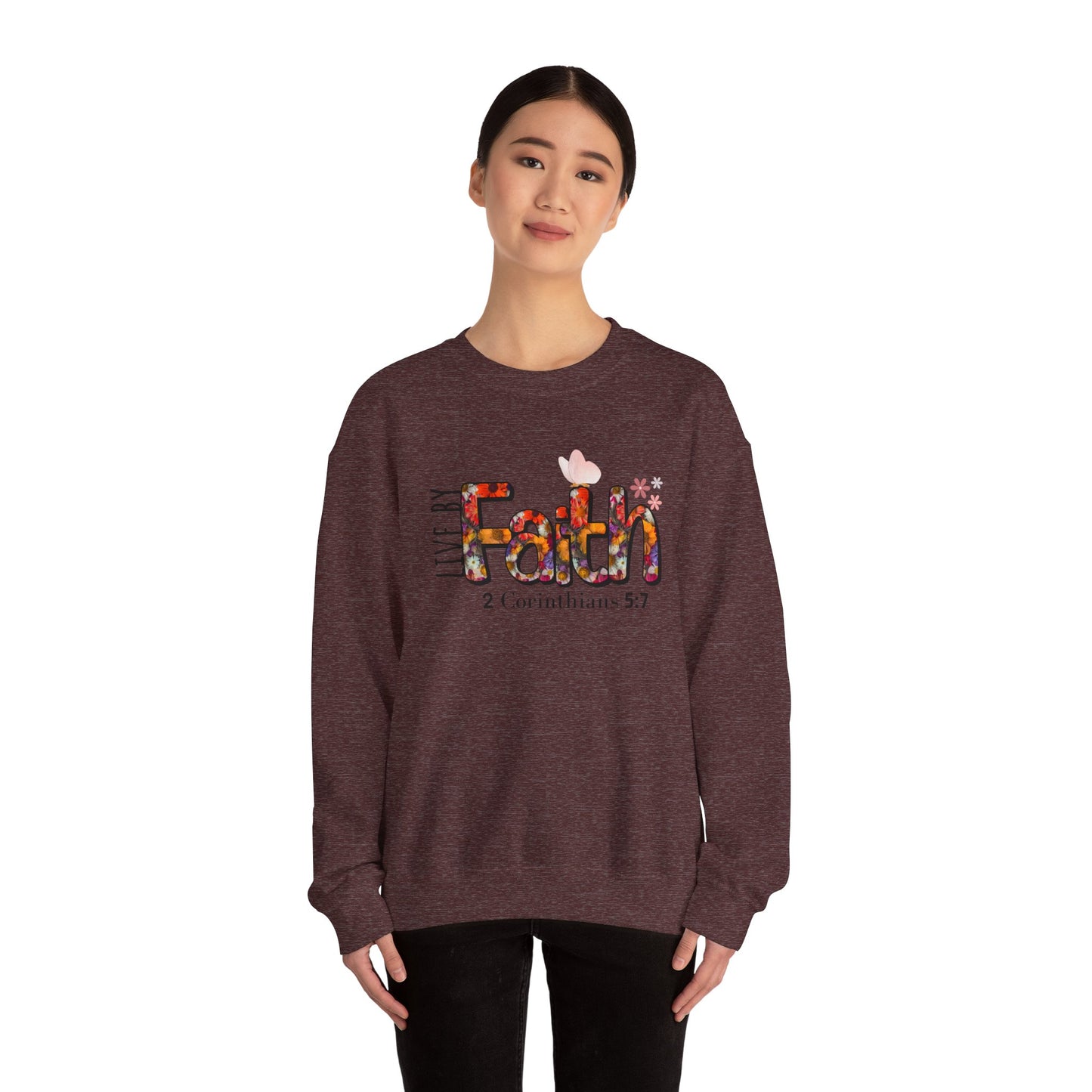 Live By Faith Unisex Heavy Blend™ Crewneck Sweatshirt