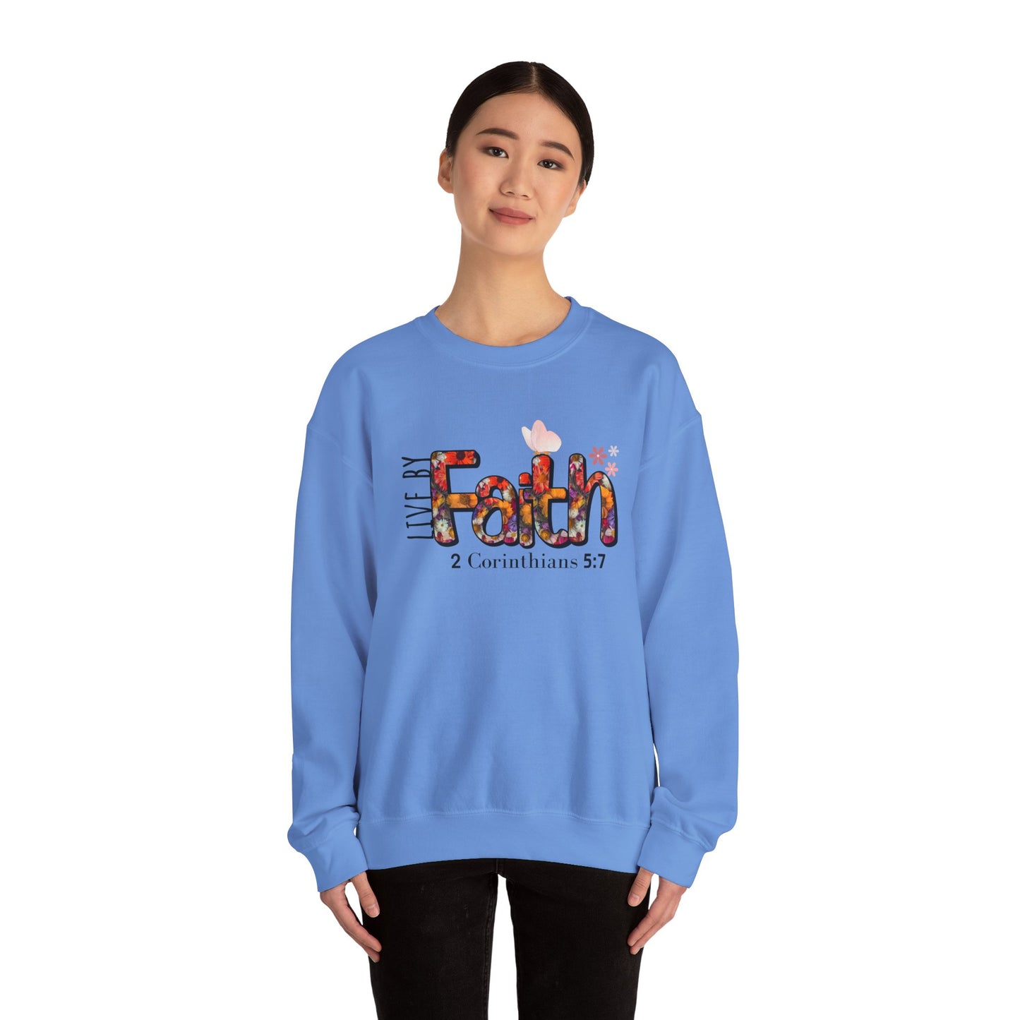 Live By Faith Unisex Heavy Blend™ Crewneck Sweatshirt