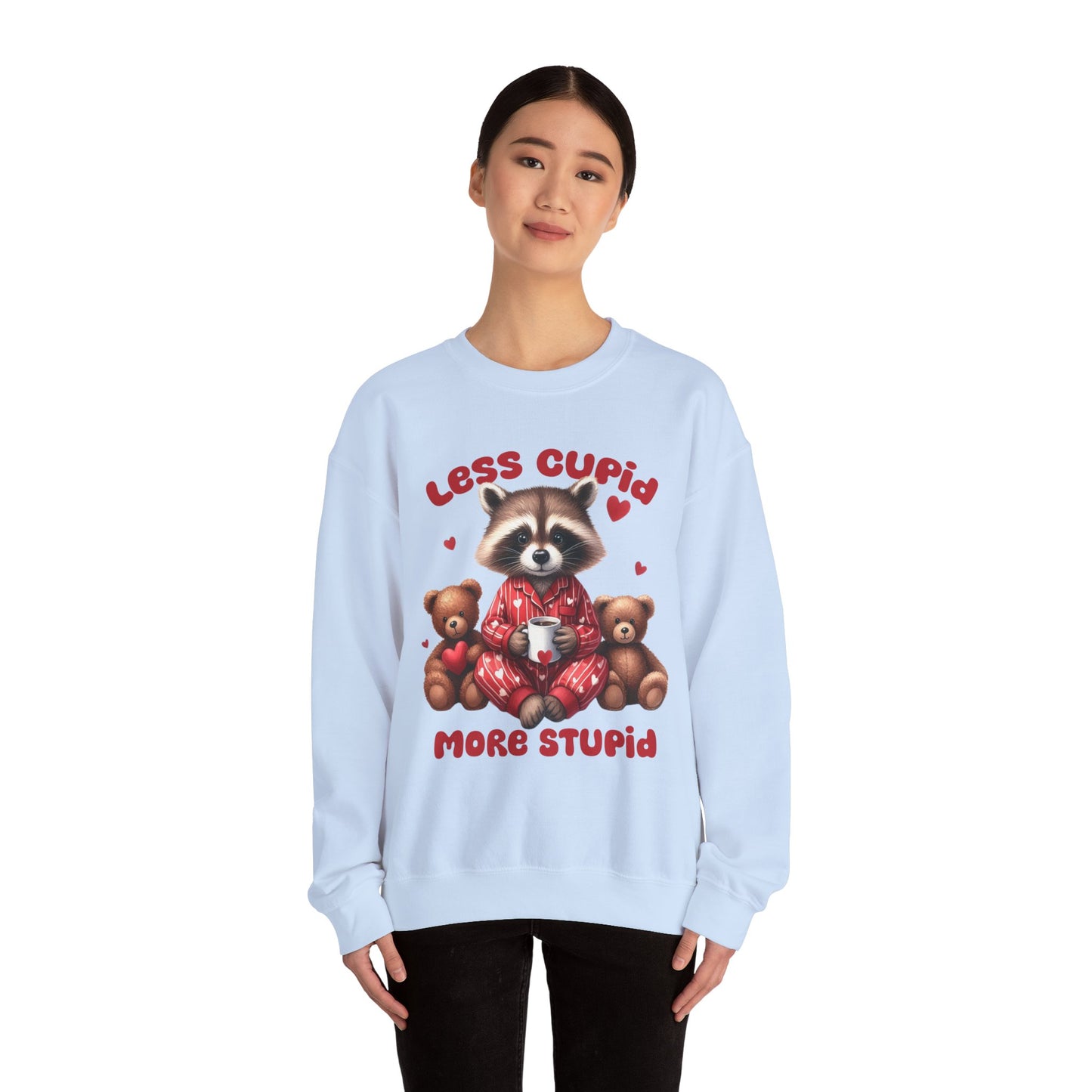 Less Cupid More Stupid Unisex Heavy Blend™ Crewneck Sweatshirt