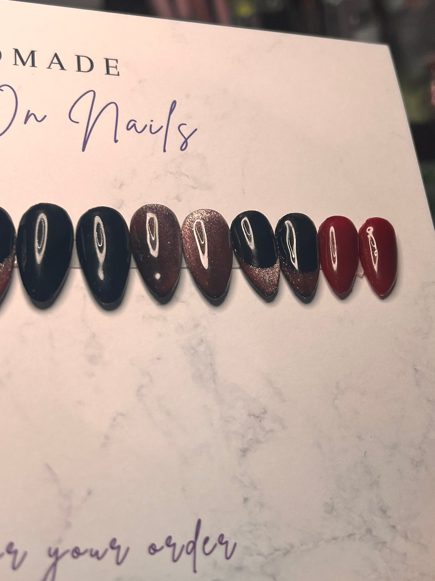 Red & Black Short Almond