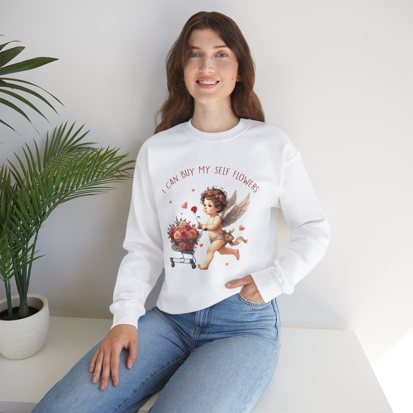 I Can Buy Myself Flowers Unisex Heavy Blend™ Crewneck Sweatshirt