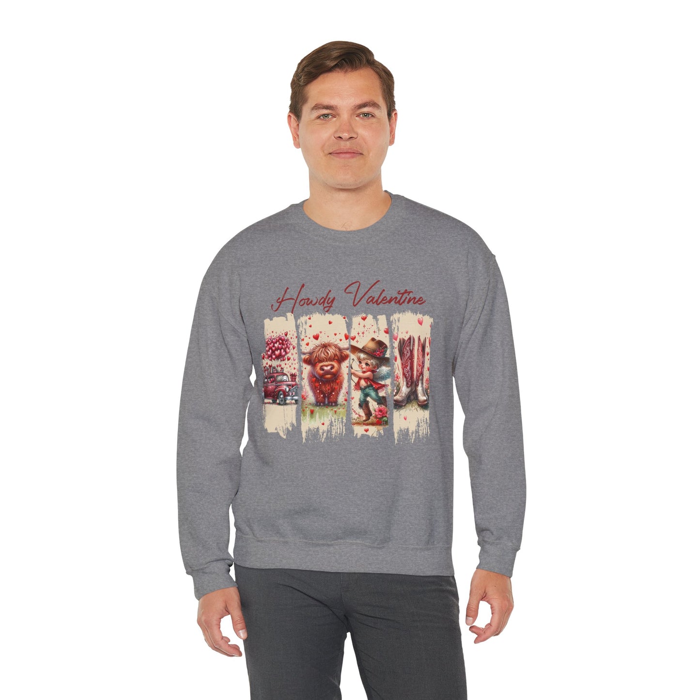 HOWDY Valentine Unisex Heavy Blend™ Crewneck Sweatshirt