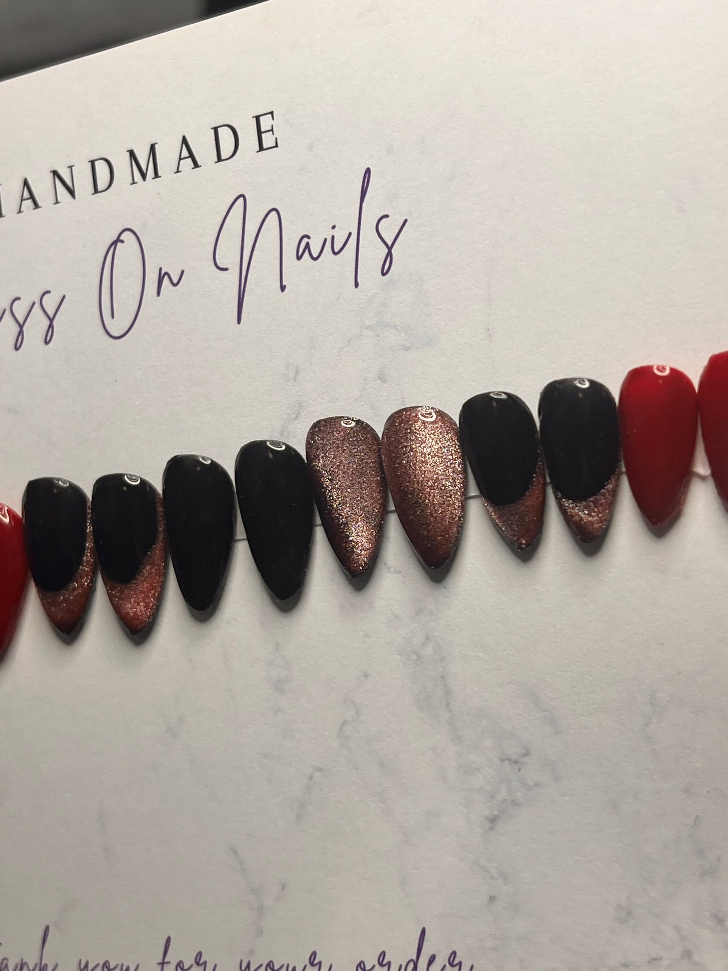 Red & Black Short Almond