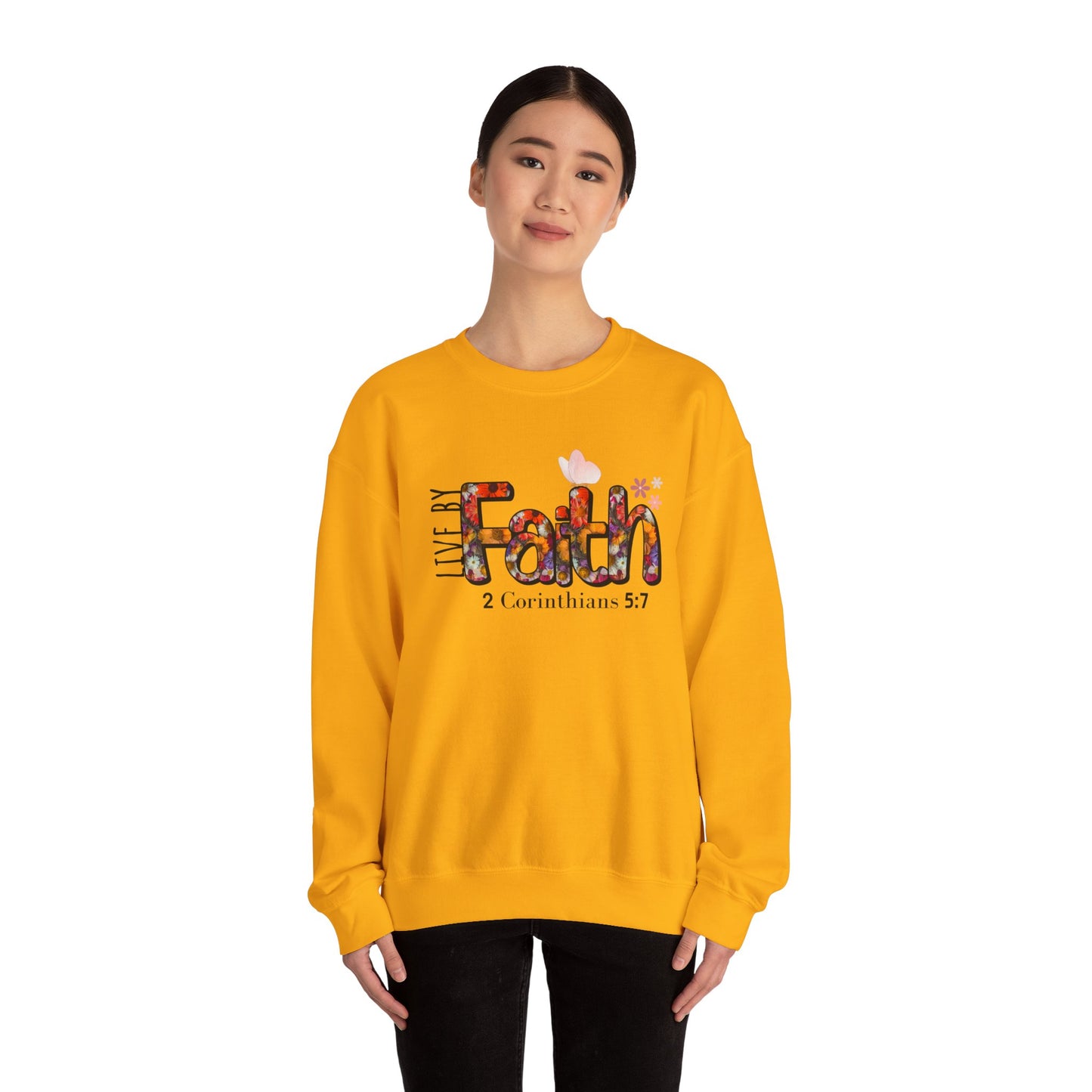 Live By Faith Unisex Heavy Blend™ Crewneck Sweatshirt