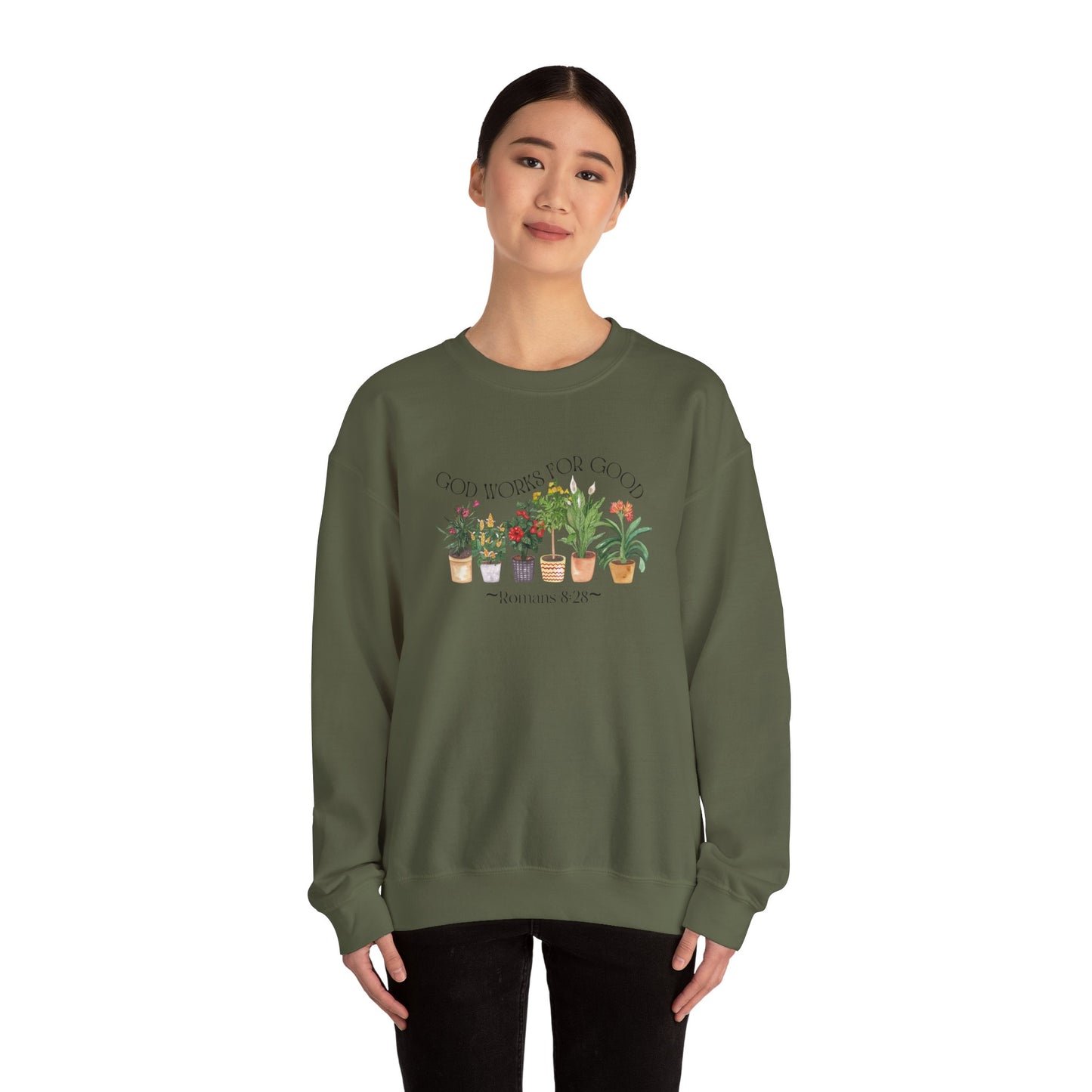 God Works For Good Unisex Heavy Blend™ Crewneck Sweatshirt