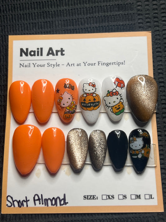 Boo-tiful Kitty. Short Almond