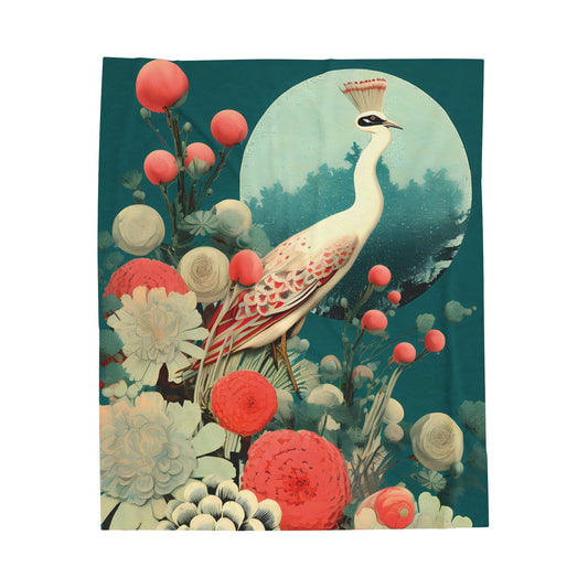 Peacock Aura Velveteen Plush Blanket