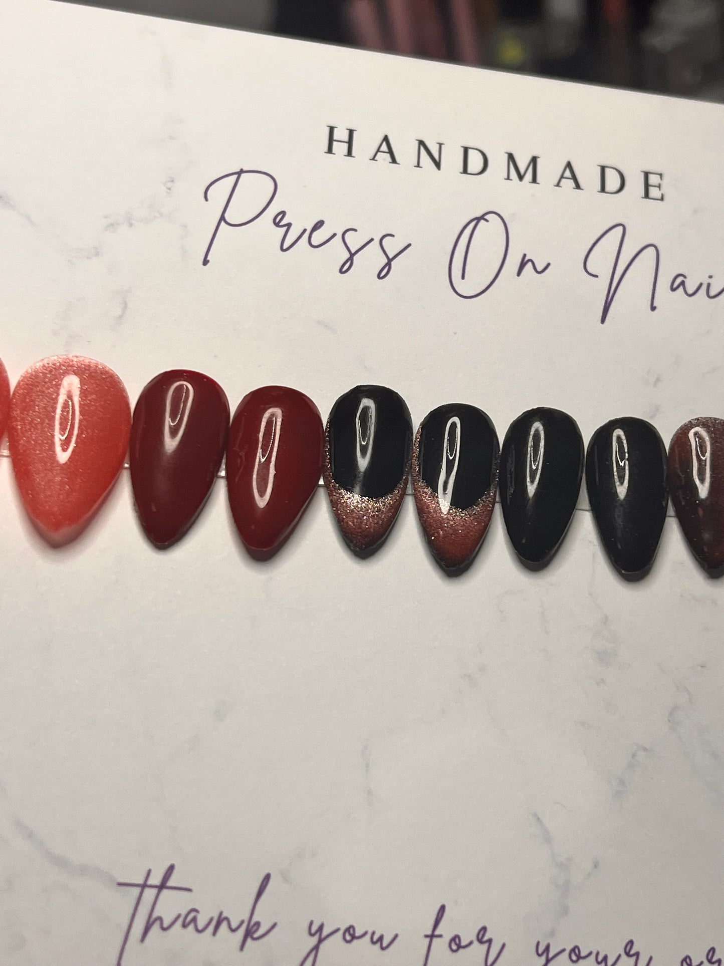 Red & Black Short Almond