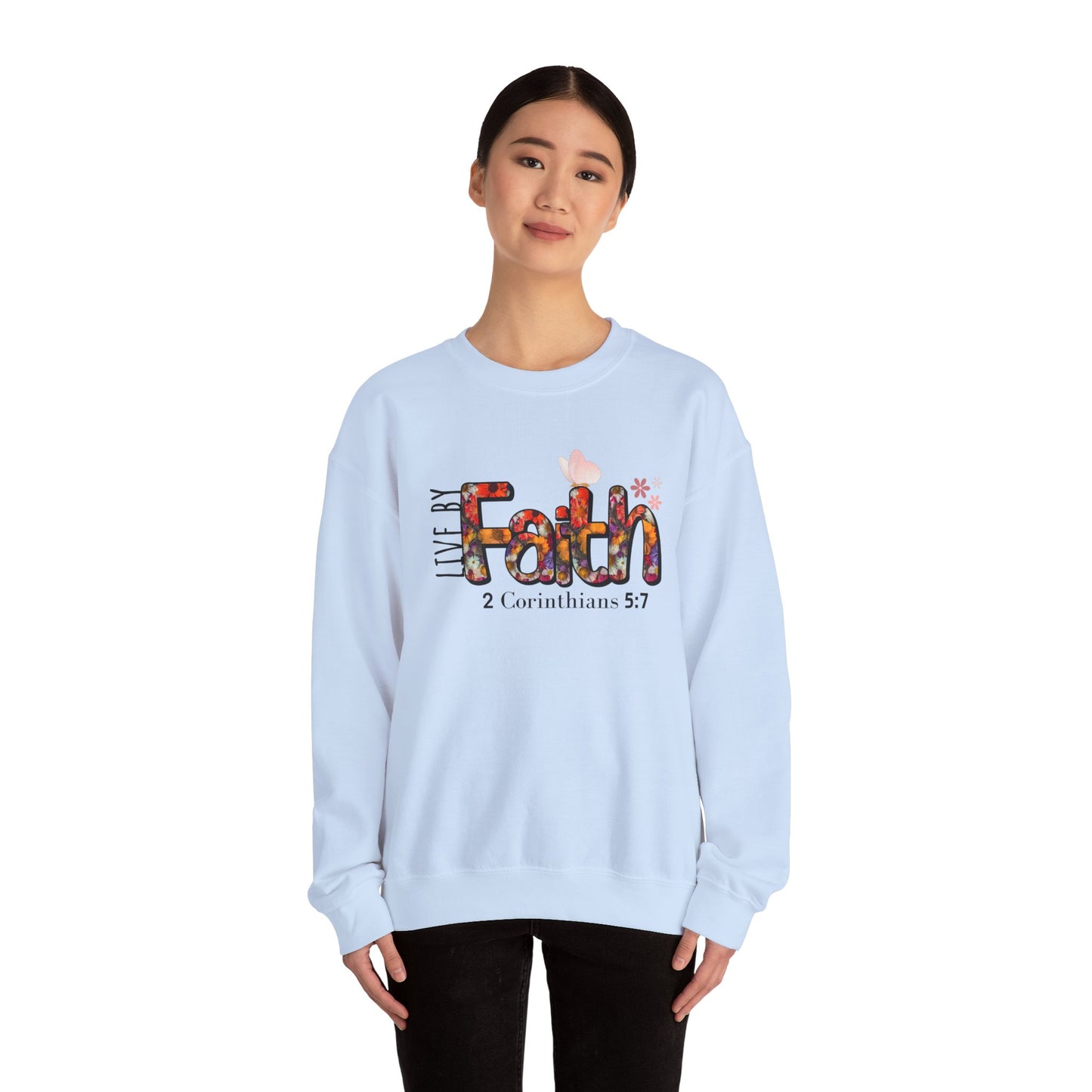 Live By Faith Unisex Heavy Blend™ Crewneck Sweatshirt