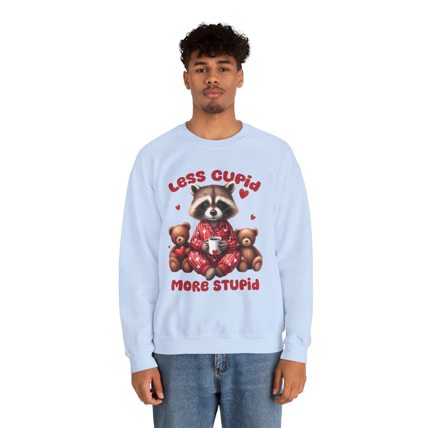 Less Cupid More Stupid Unisex Heavy Blend™ Crewneck Sweatshirt