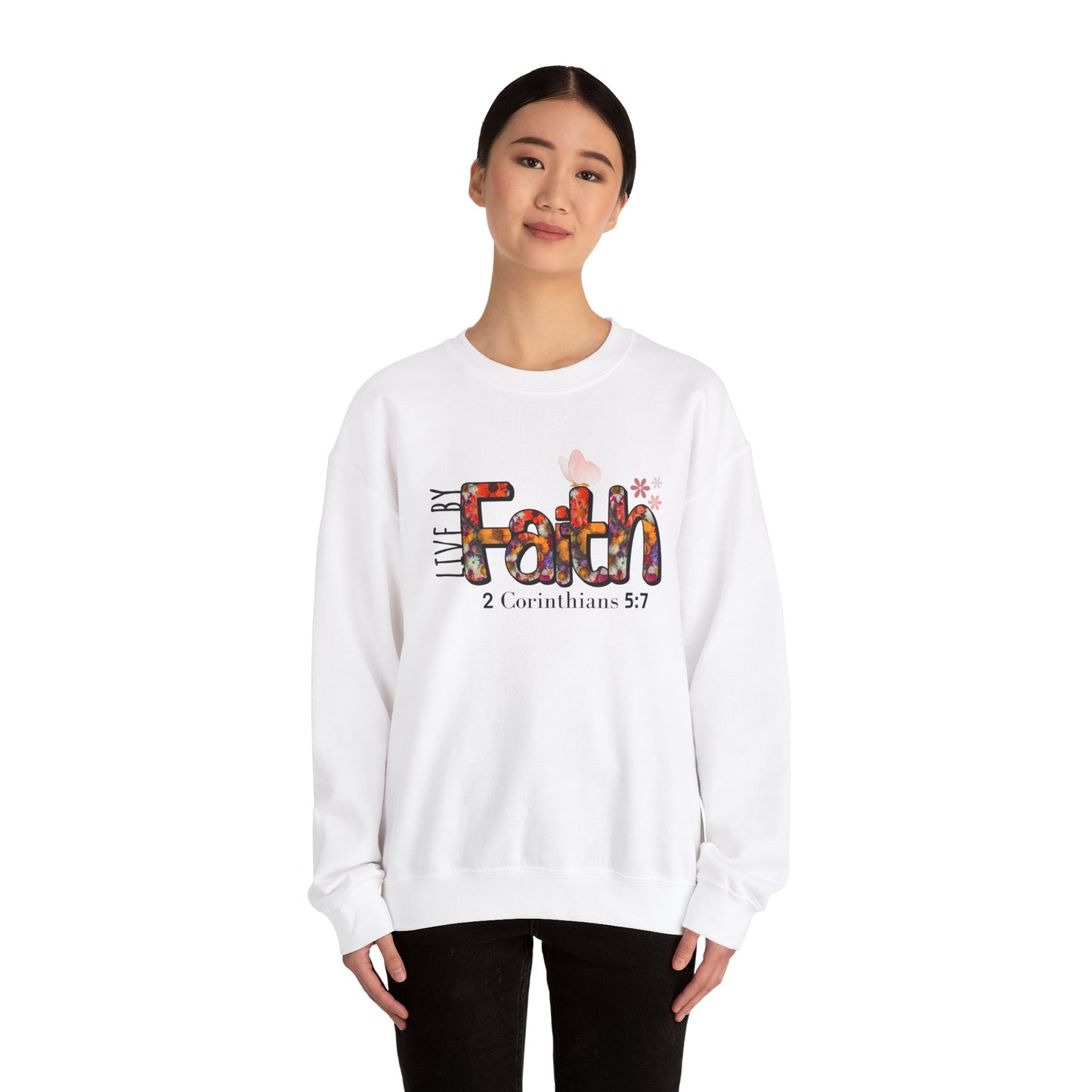 Live By Faith Unisex Heavy Blend™ Crewneck Sweatshirt