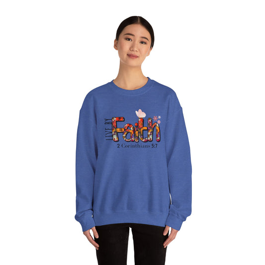 Live By Faith Unisex Heavy Blend™ Crewneck Sweatshirt