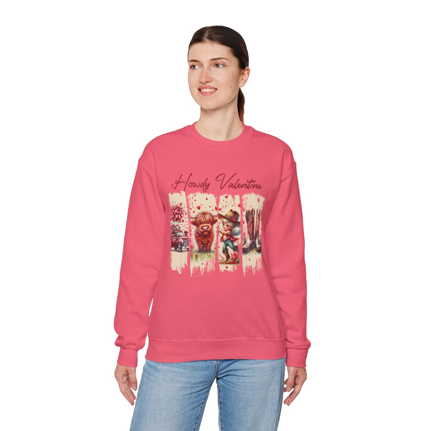 HOWDY Valentine Unisex Heavy Blend™ Crewneck Sweatshirt