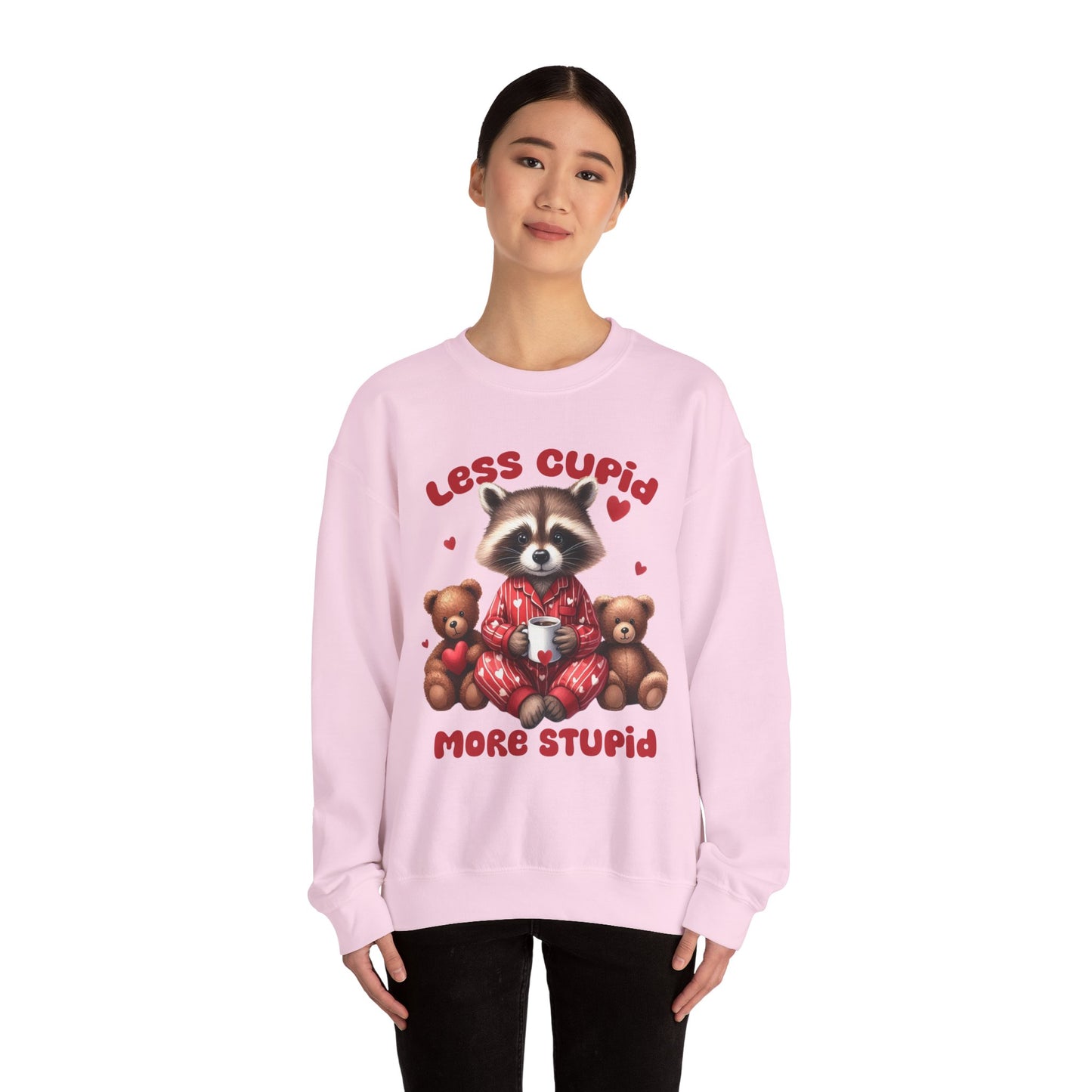 Less Cupid More Stupid Unisex Heavy Blend™ Crewneck Sweatshirt