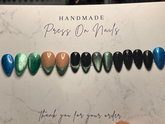 Teal Tips Short Almond