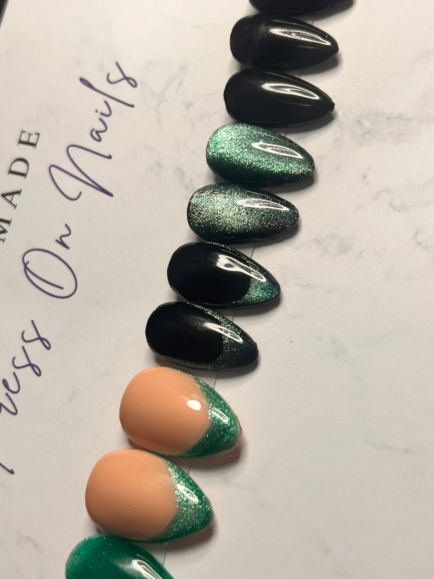 Teal Tips Short Almond