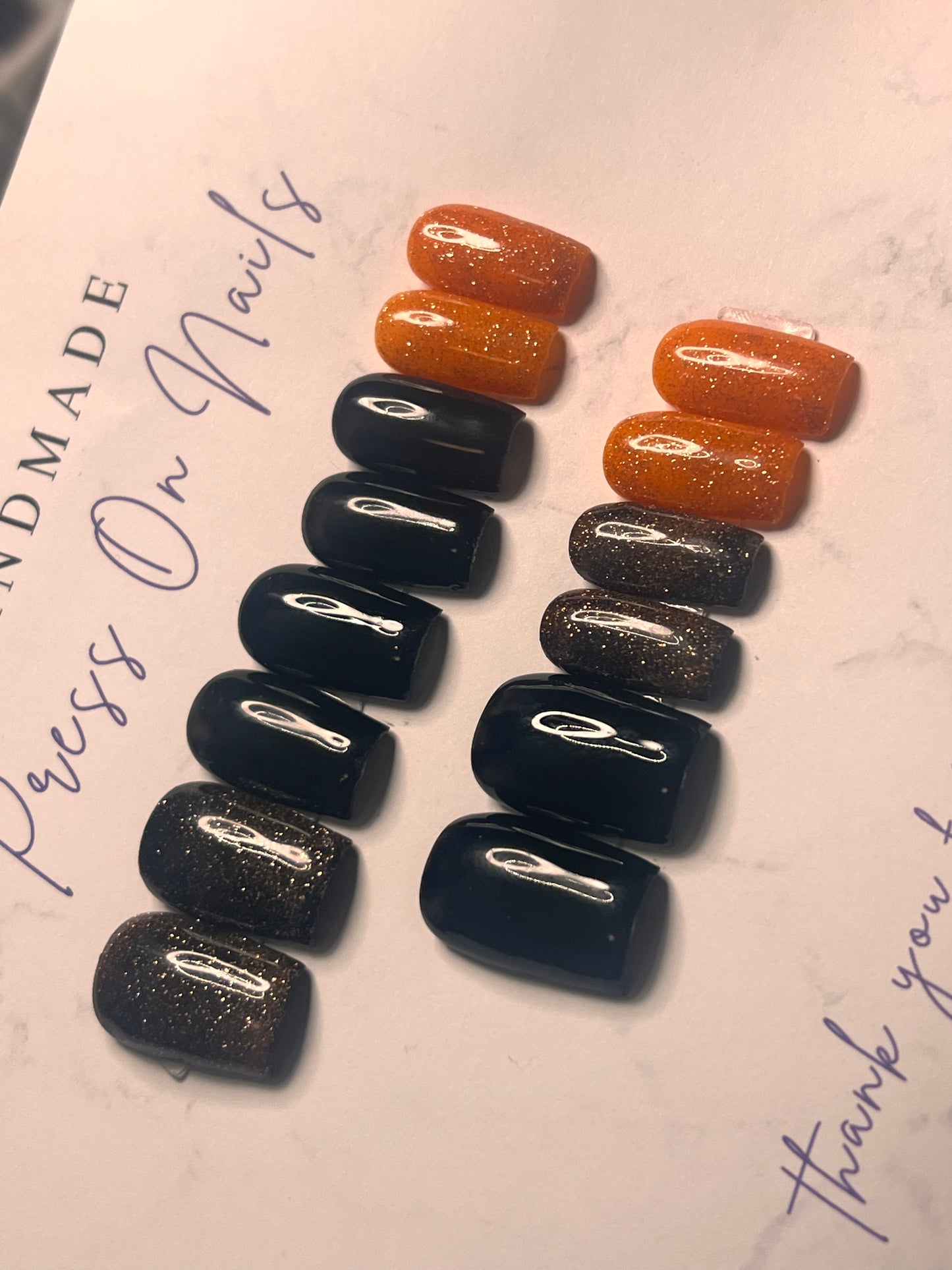 Tangerine Sparkle: Short Square