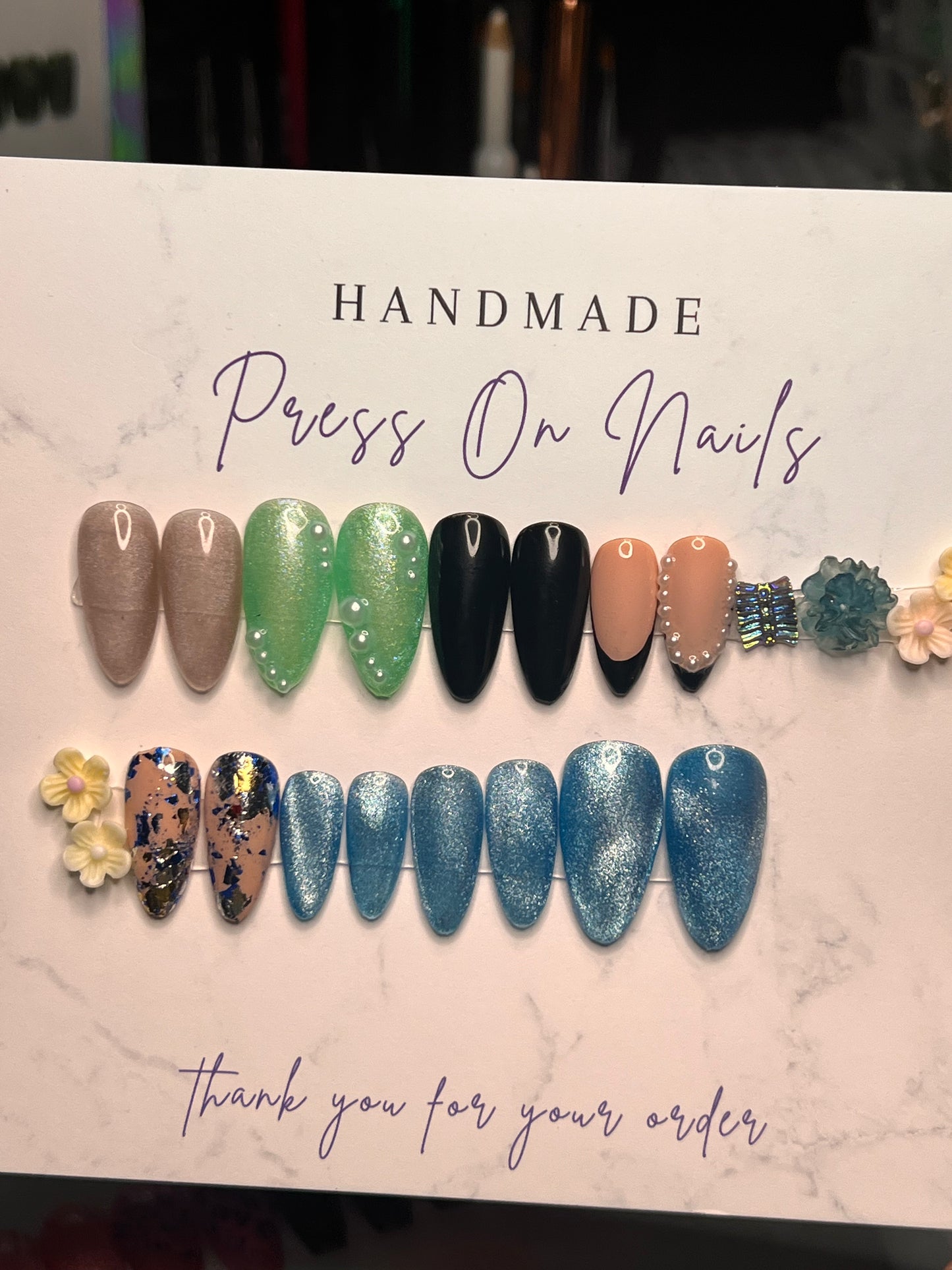 Abstract Blue Medium Almond