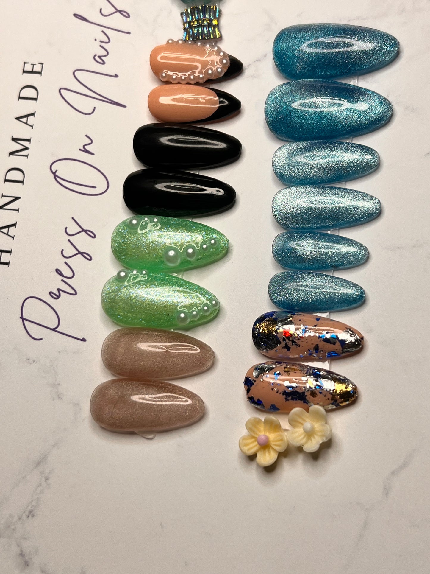 Abstract Blue Medium Almond