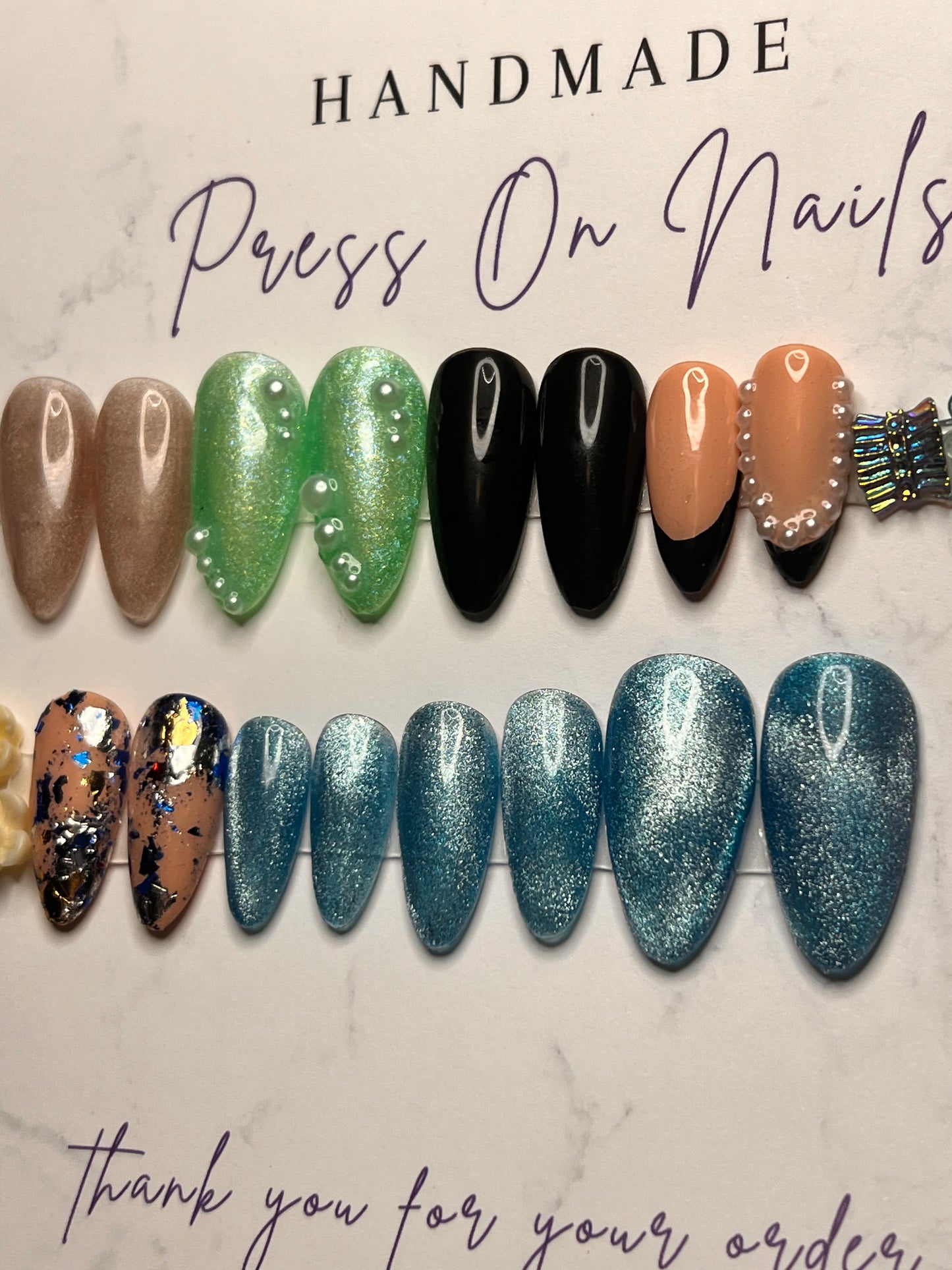 Abstract Blue Medium Almond